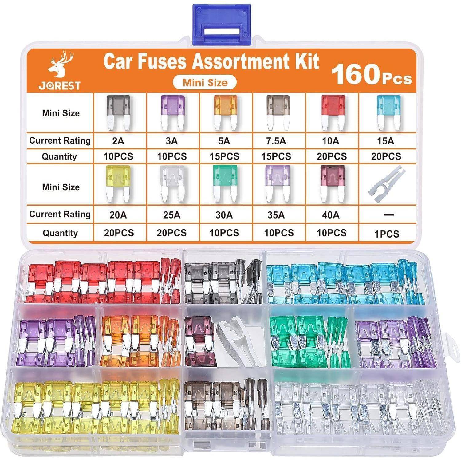 Kfz Sicherungen Flachsicherungen Sicherungszieher 2A 40A 160Pcs Mini