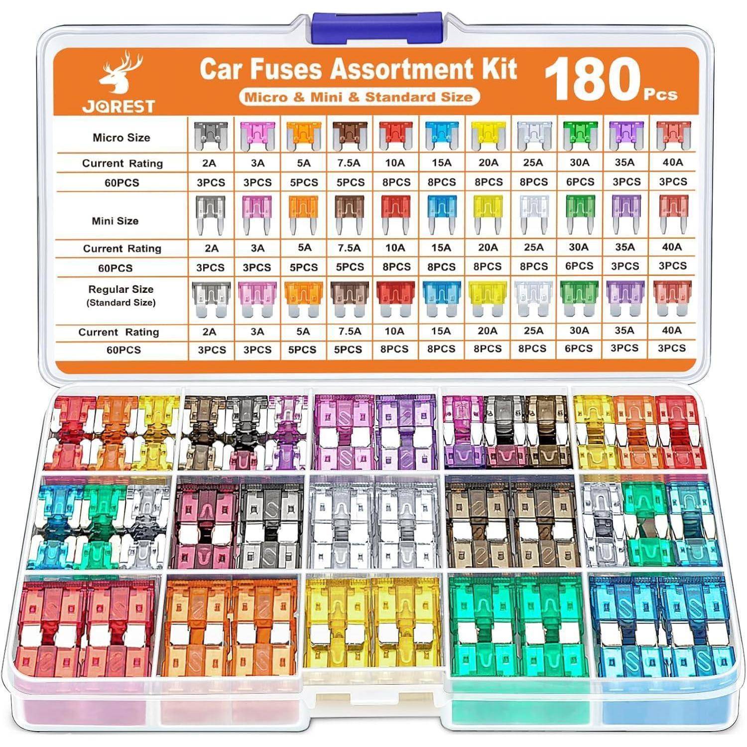 Sicherung Kfz Flachsicherungen 180Pcs Micro & Mini & Standard