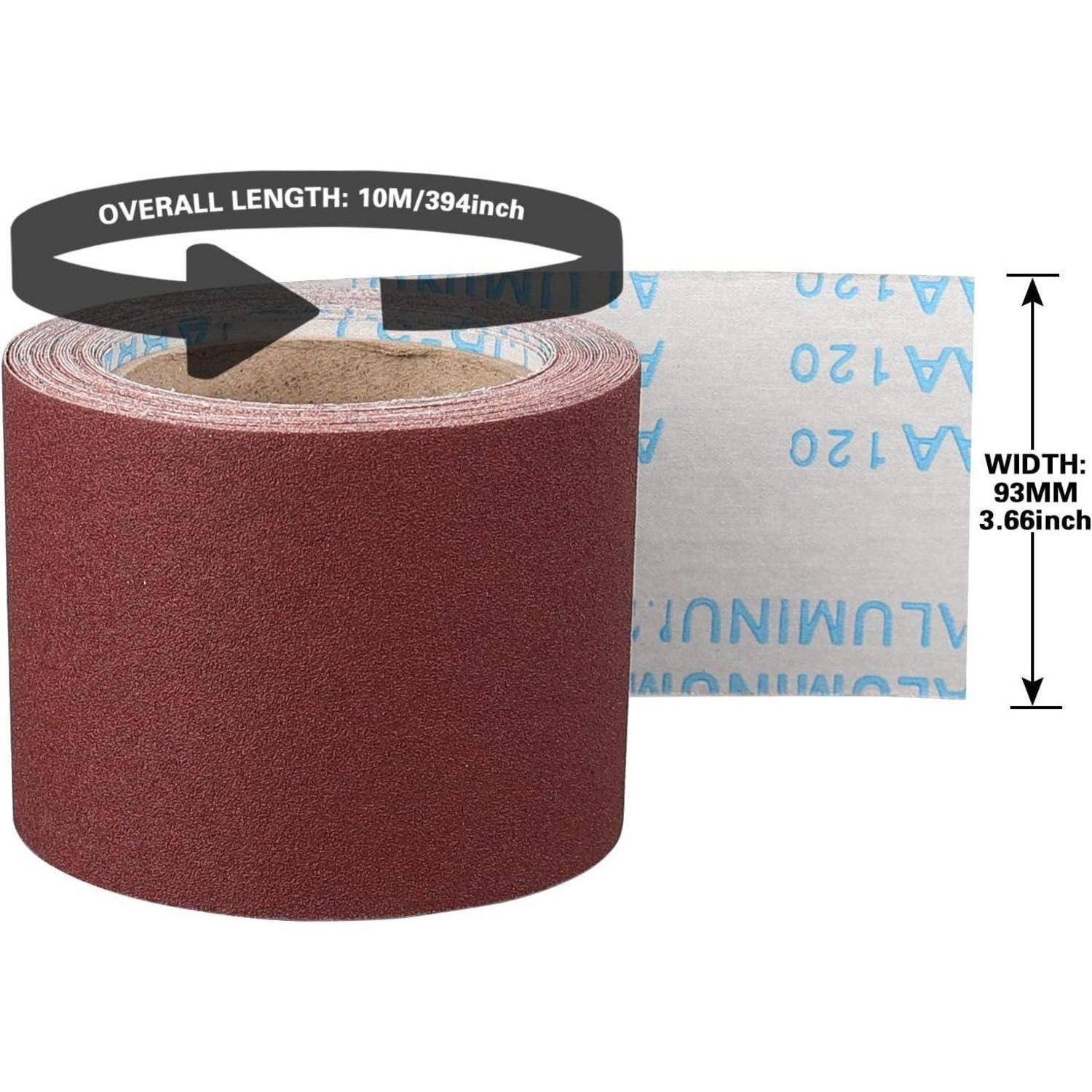Schleifpapier Rolle 93 mm 10 m Handschleifer Holz Körnung 120