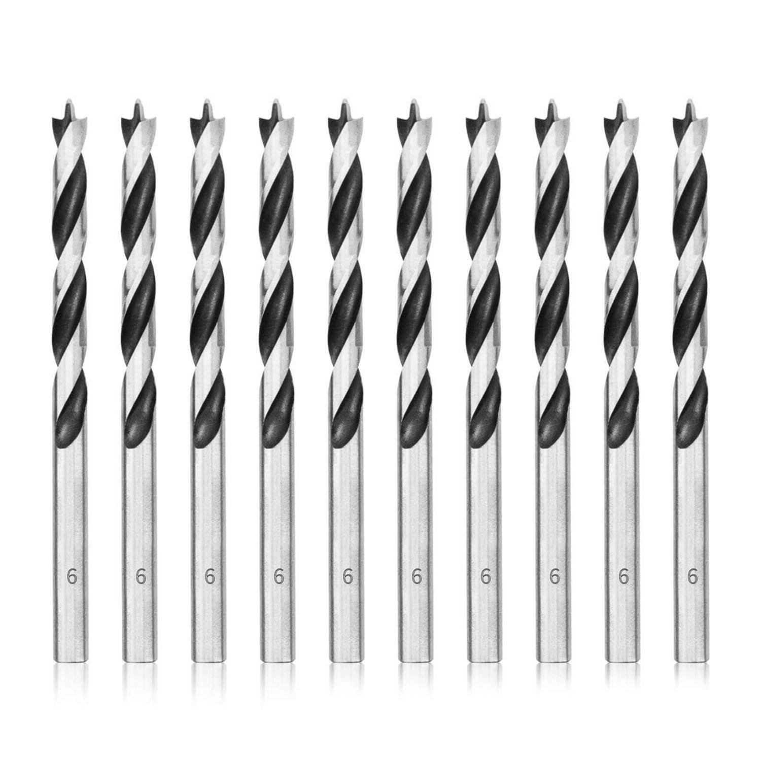 Holzbohrer Brad Point Holzspiralbohrer 6mm 10Pcs 6mm x 10 PCS