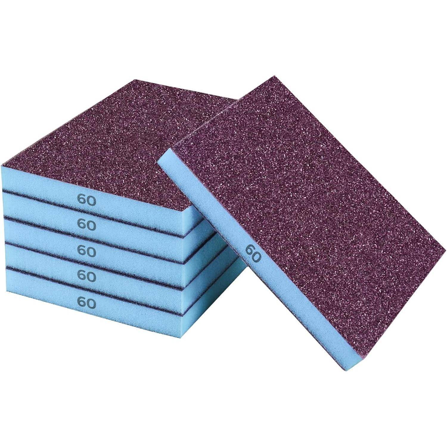 Schleifschwamm 6er 60 Körnung Holz Metall Trockenbau 60Körnung Blue