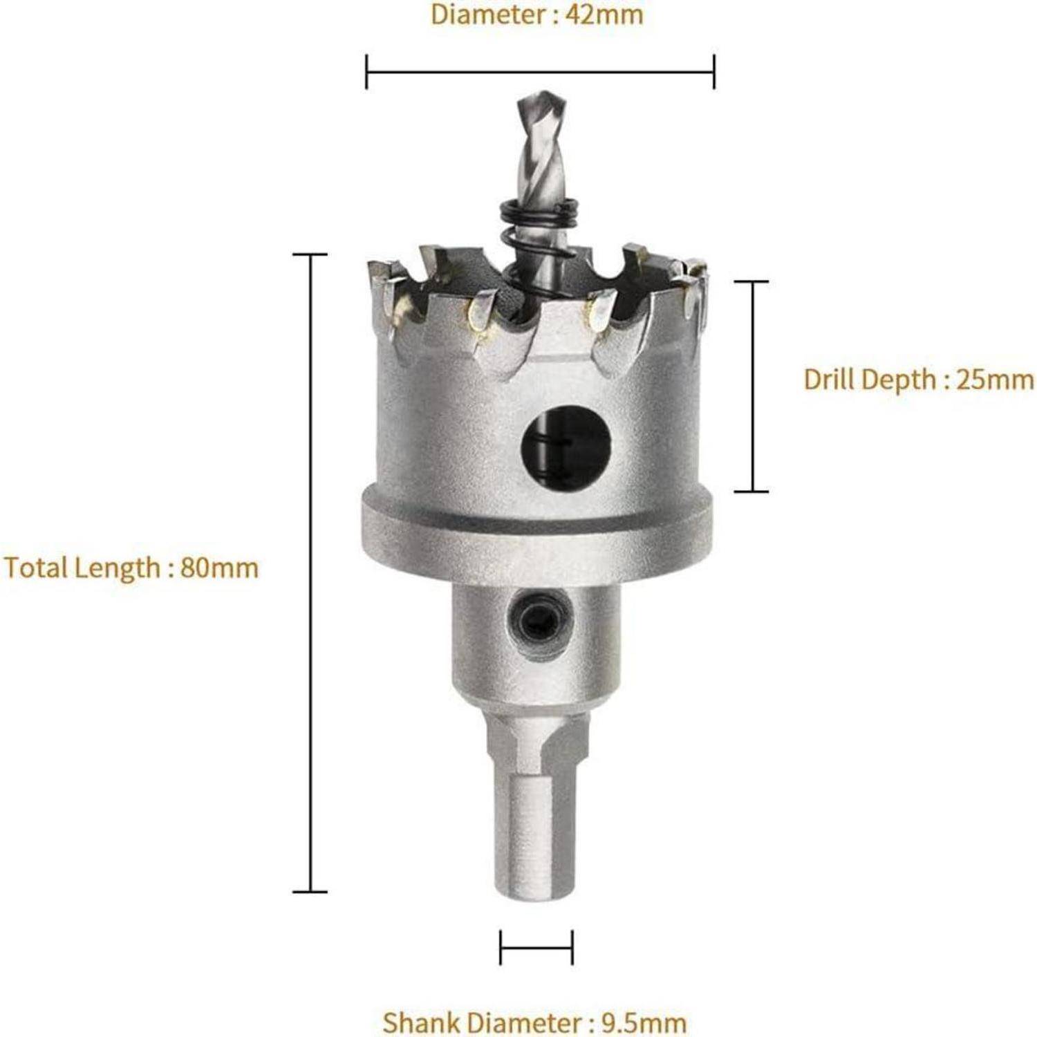 Lochsäge TCT Hartmetall Bohrer Edelstahl Holz Kunststoff 42mm