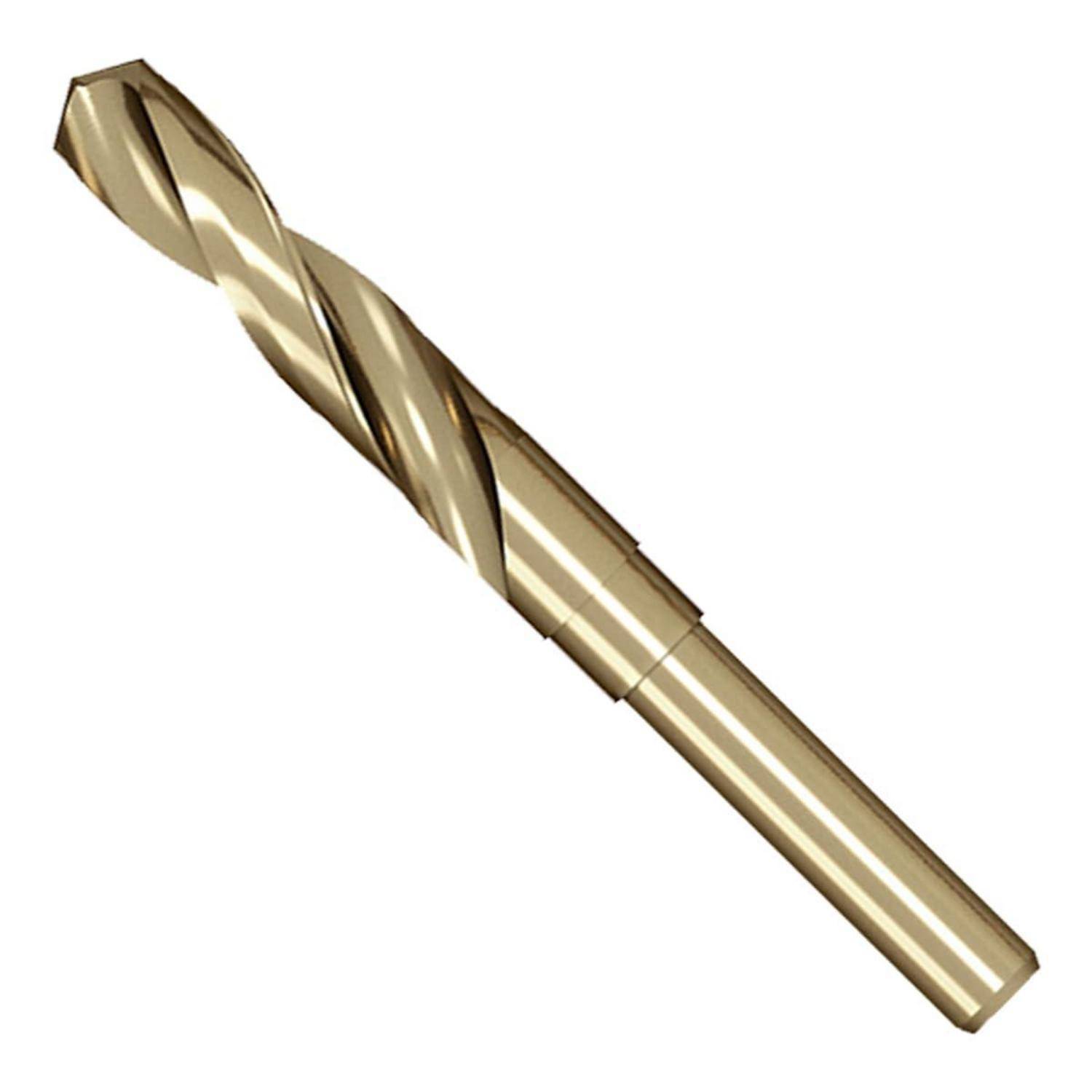 Ein Metallbohrer mit einem zylindrischen Schaft und spiralförmigen Schneidkanten, der zum Bohren von Löchern in verschiedenen Materialien verwendet wird.