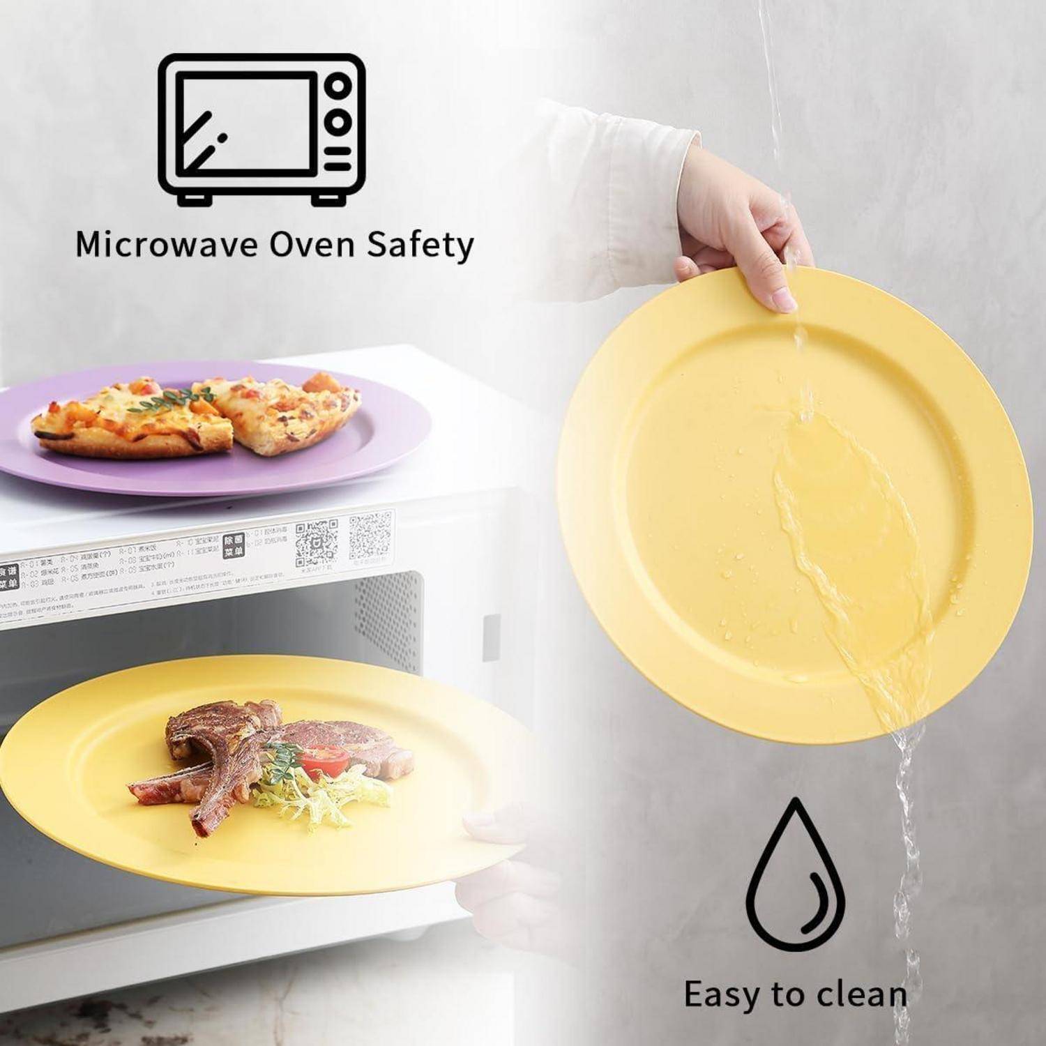 Teller Kunststoff Set 8Stück 25cm Mehrweg Picknick 1. Mutil Farbe