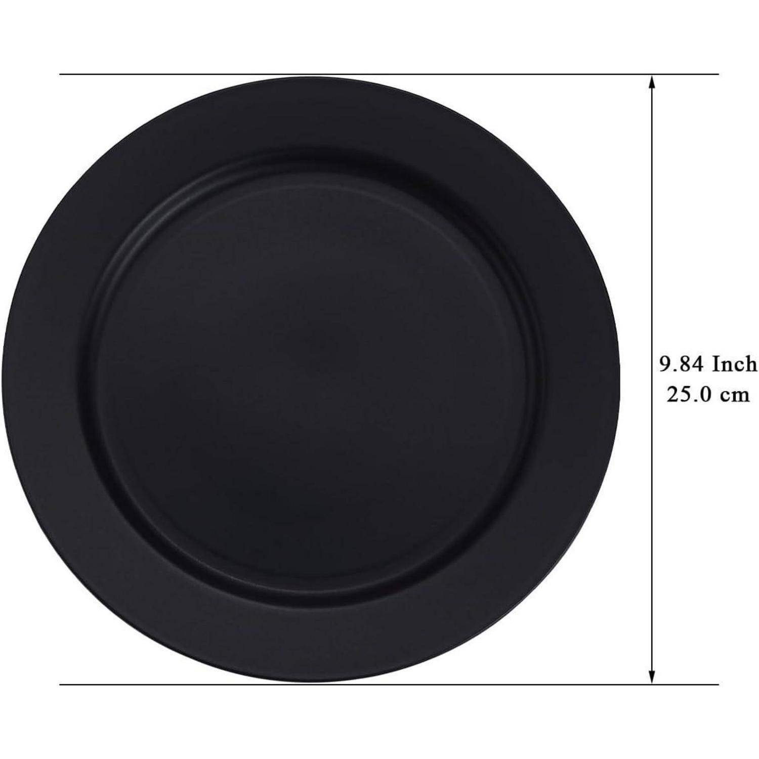Teller Kunststoff 8er 25cm Speiseteller Schwarz Camping 2. Schwarz