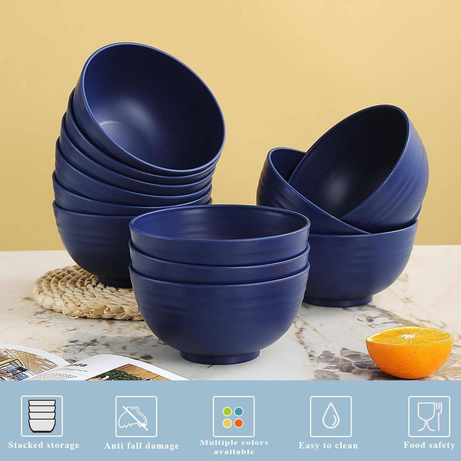 Schalen Kunststoff Set 12 Stück 750ml Mehrweg Plastik 8. Eur Blau
