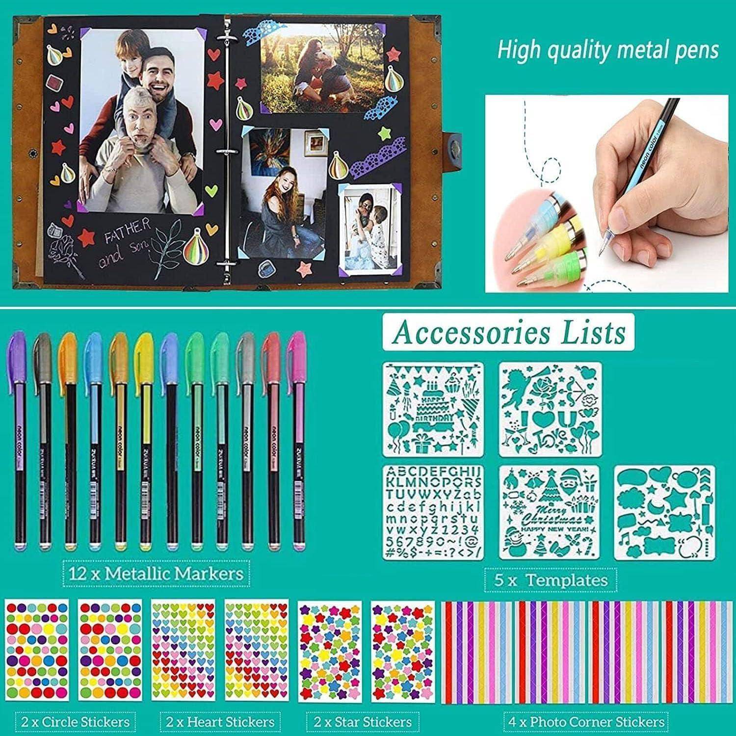 Fotoalbum Selbstgestalten Nieten schwarze Seiten Geschenk Kaffee