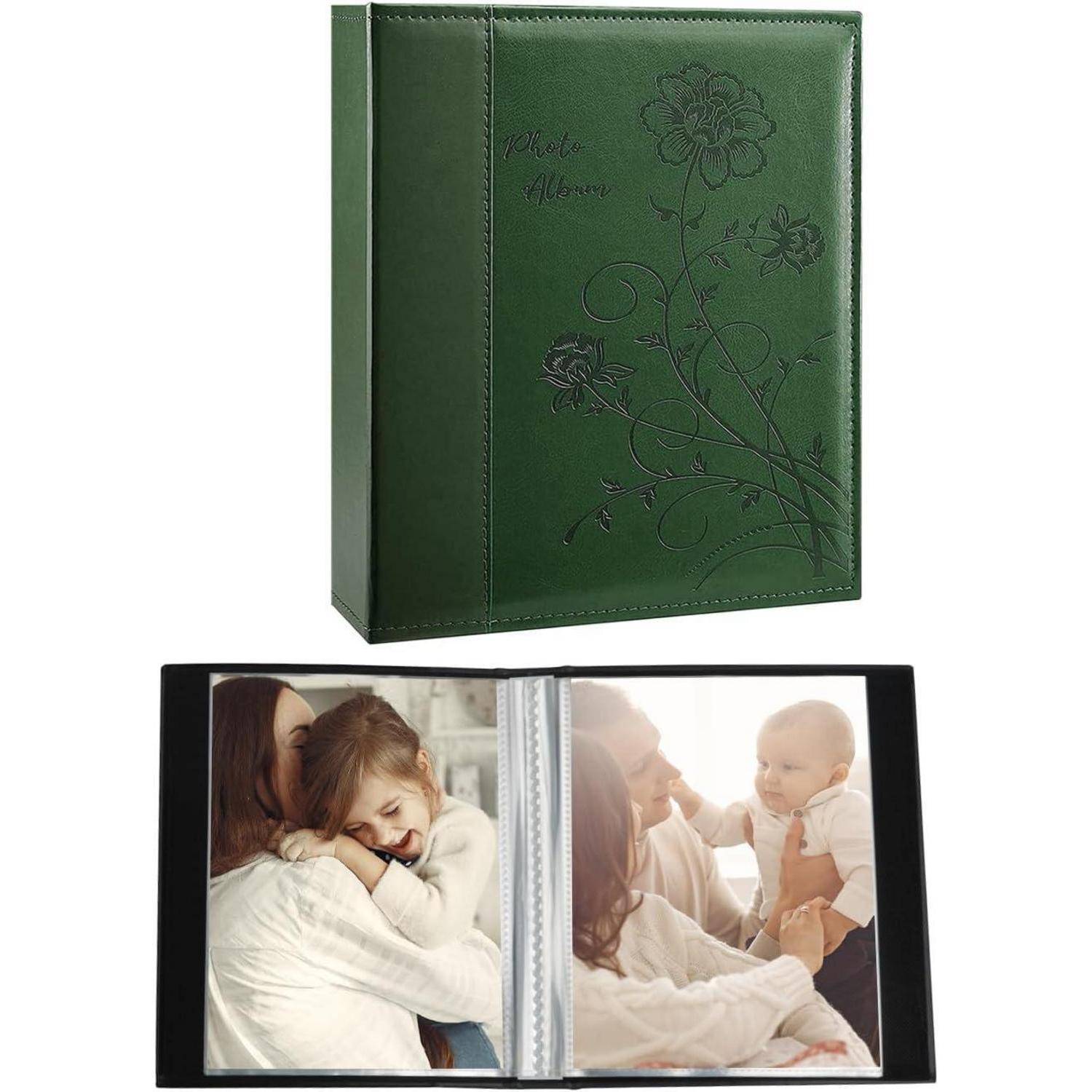 Fotoalbum 10x15 2er Pack Toploading vertikal 50 Fotos 2PK Dunkelgrün