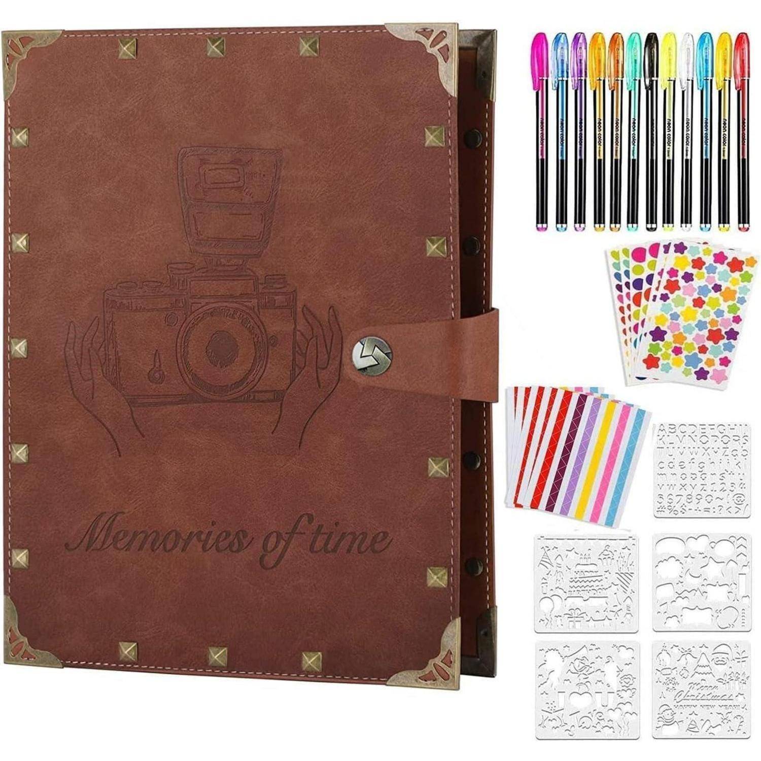 Fotoalbum Selbstgestalten Nieten schwarze Seiten Geschenk Kaffee