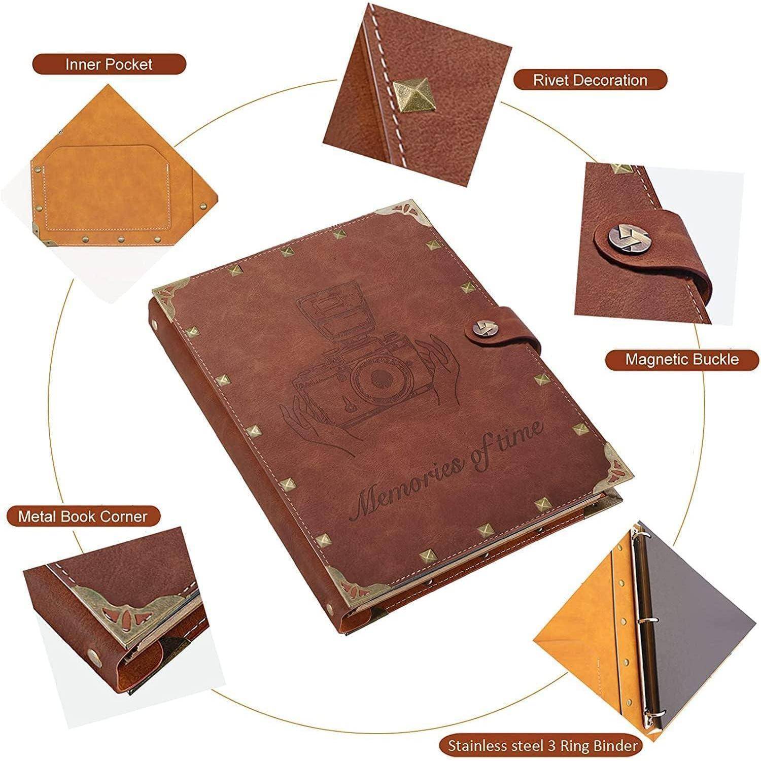 Fotoalbum Selbstgestalten Nieten schwarze Seiten Geschenk Kaffee