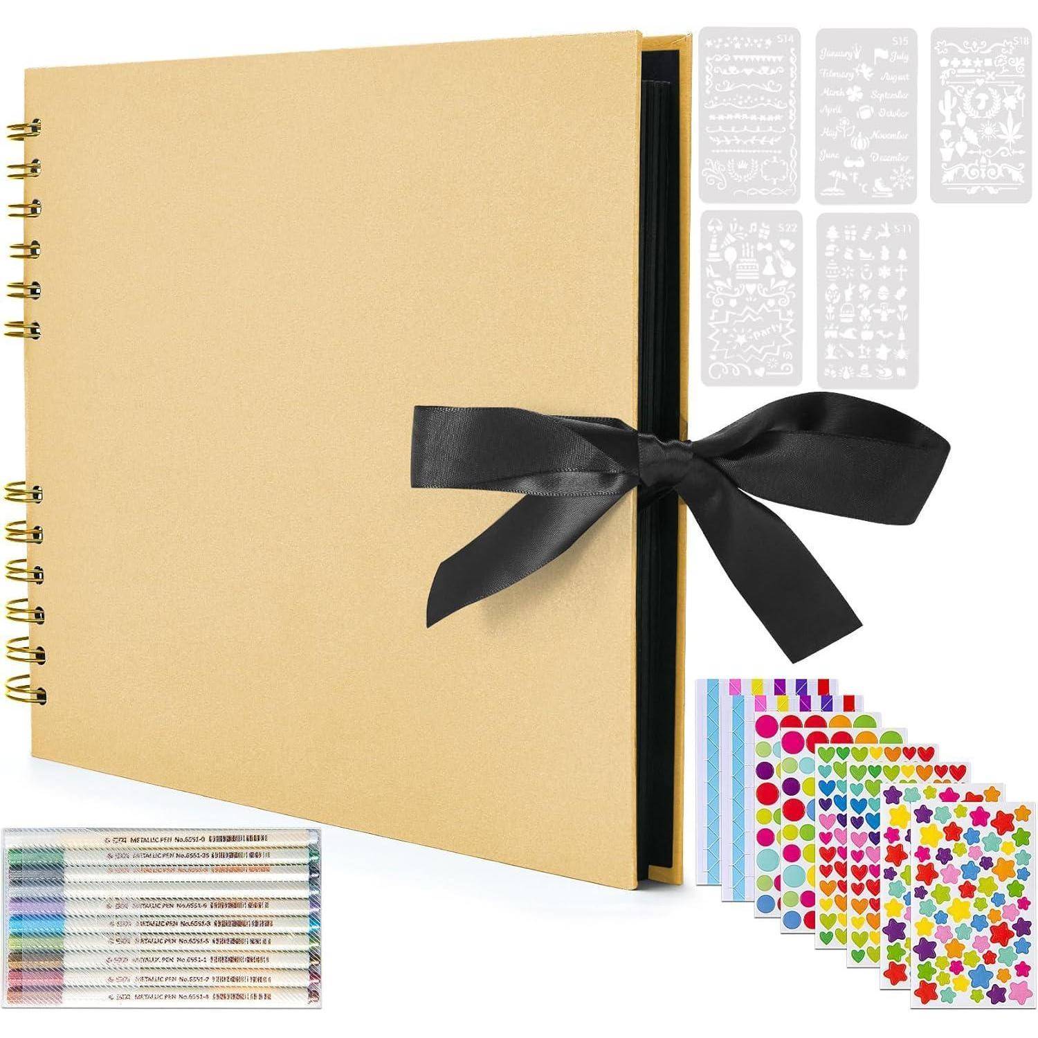 Fotoalbum DIY Fotobuch Scrapbook 80 Seiten Zubehör Hochzeit Beige