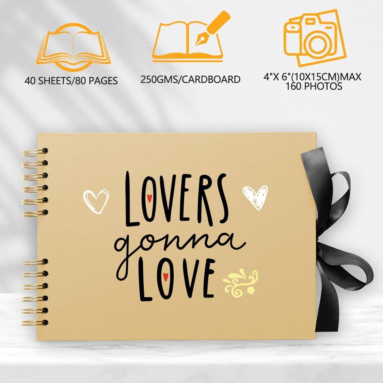 Fotoalbum DIY Fotobuch Scrapbook 80 Seiten Zubehör Hochzeit Beige
