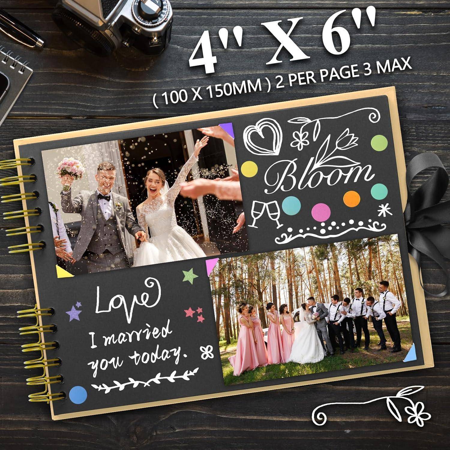 Fotoalbum DIY Fotobuch Scrapbook 80 Seiten Zubehör Hochzeit Beige