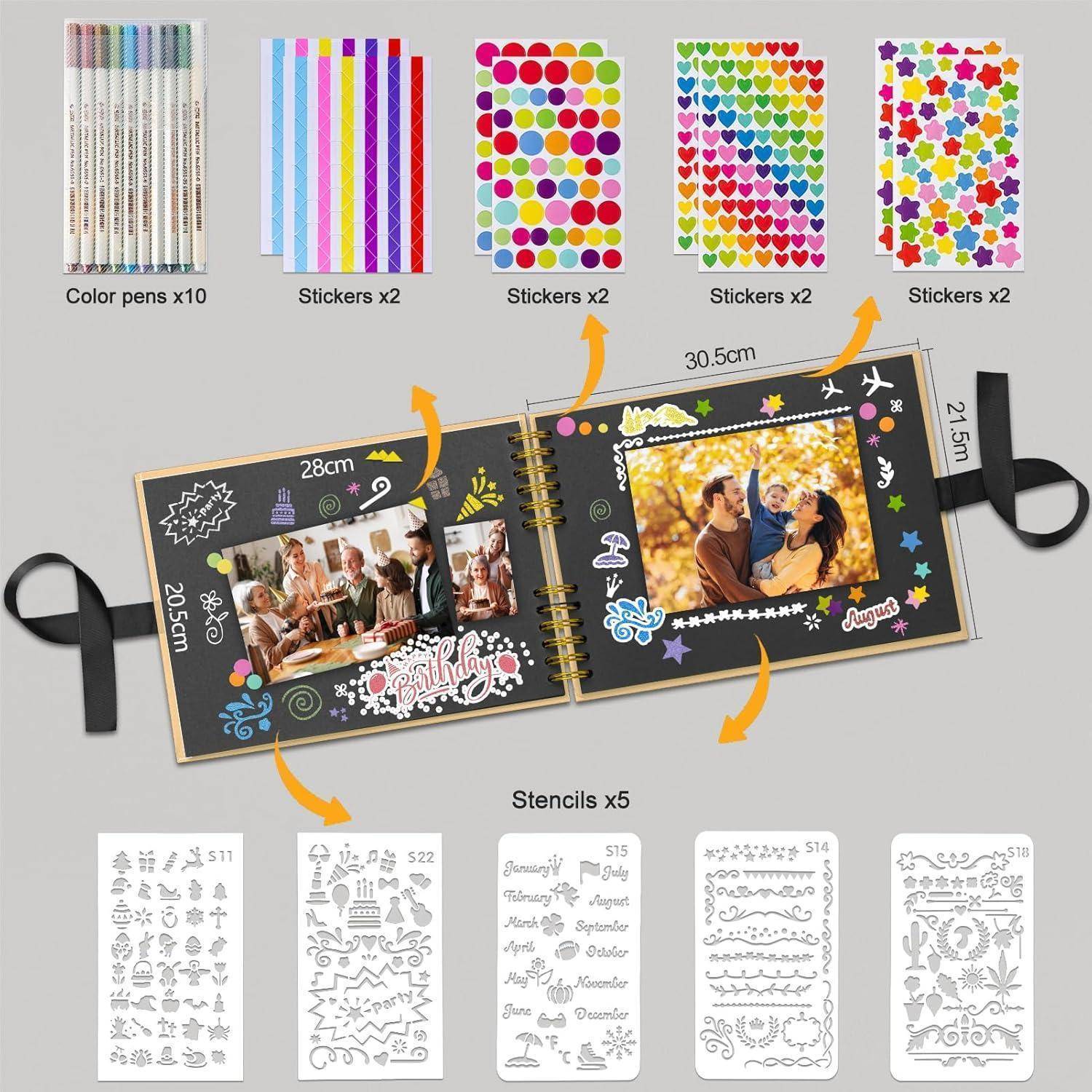Fotoalbum DIY Fotobuch Scrapbook 80 Seiten Zubehör Hochzeit Beige
