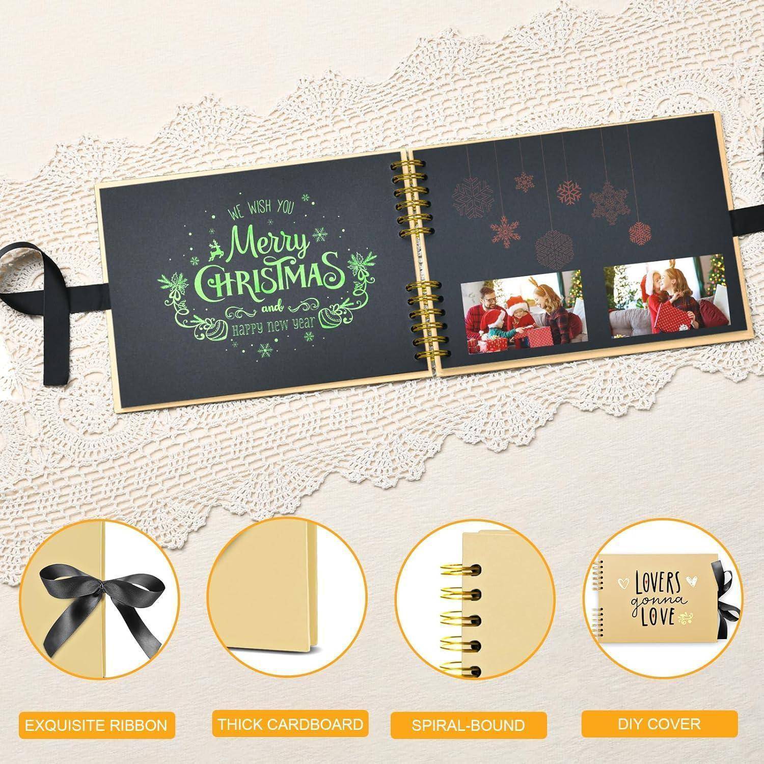 Fotoalbum DIY Fotobuch Scrapbook 80 Seiten Zubehör Hochzeit Beige