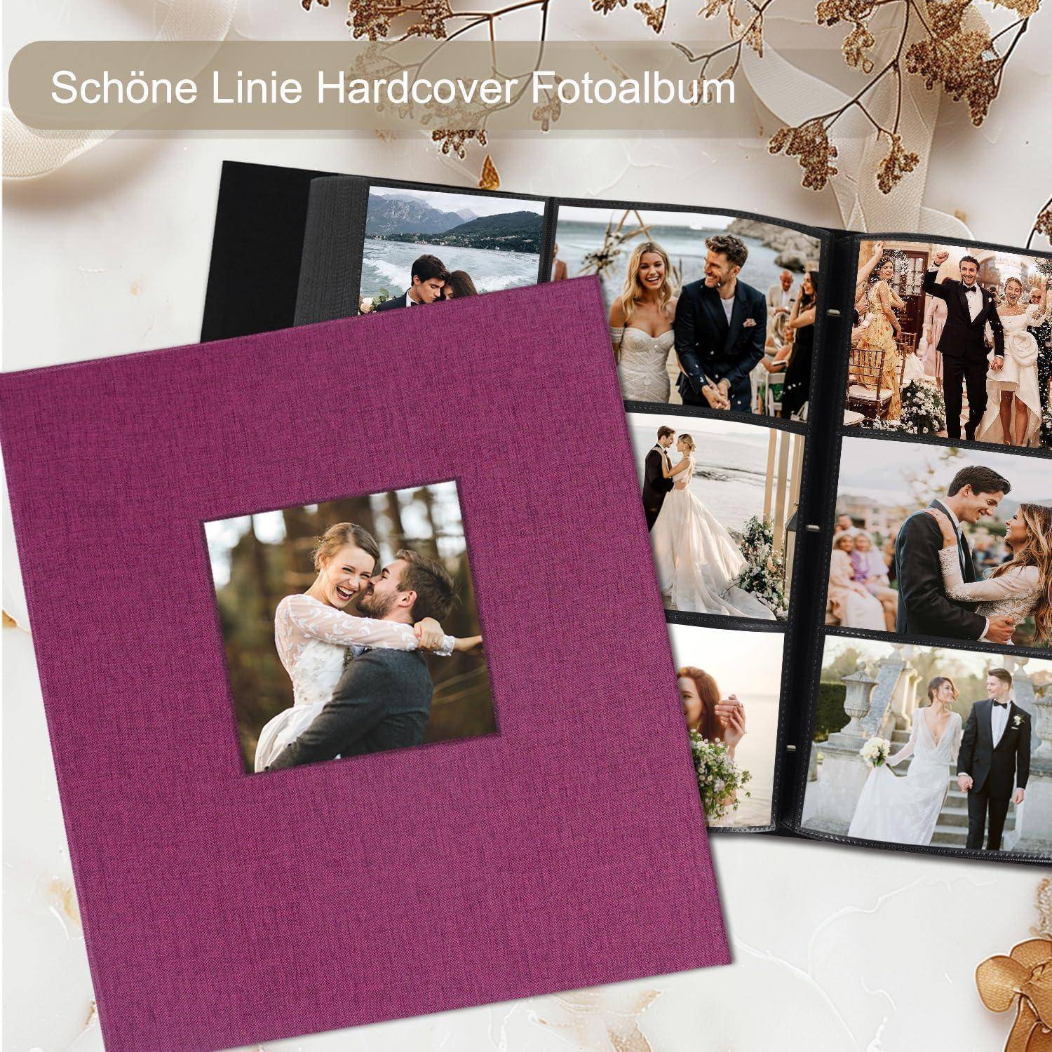 Fotoalbum 10x15 Leinen Slipin Hochzeit Familie Quer 600 Fotos Violett