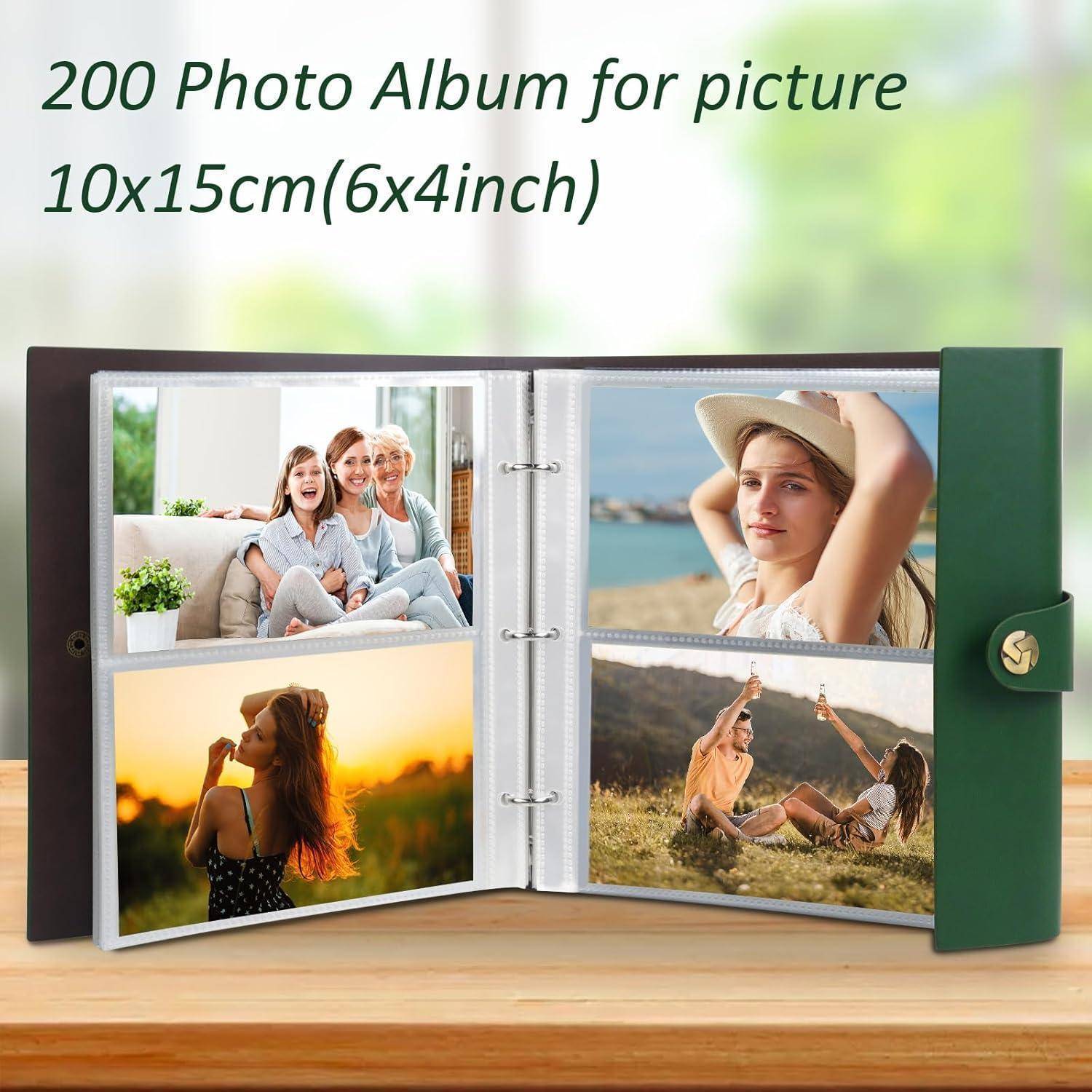 Fotoalbum Einsteckalbum Hardcover Querformat Grün 200 Foto 10x15