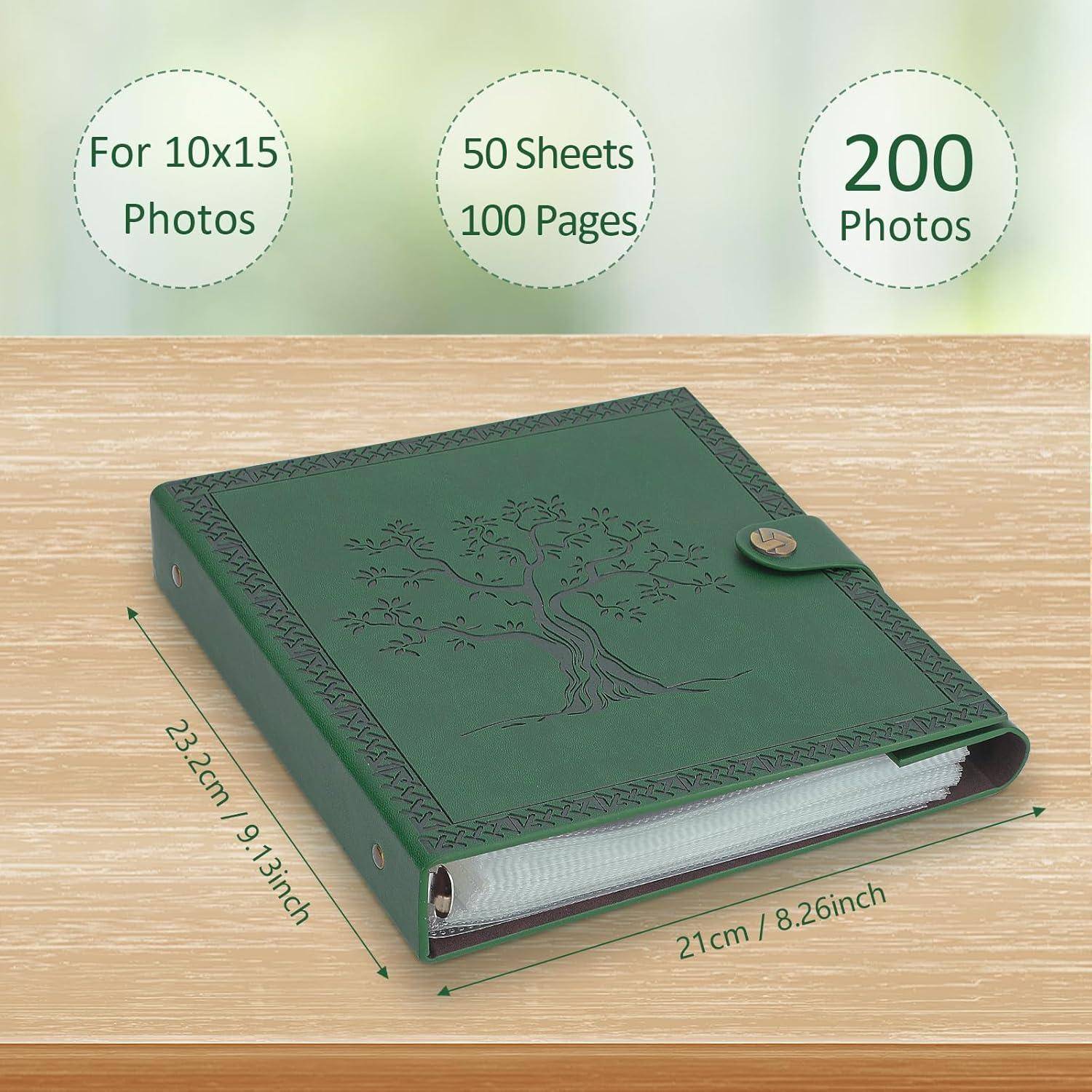 Fotoalbum Einsteckalbum Hardcover Querformat Grün 200 Foto 10x15