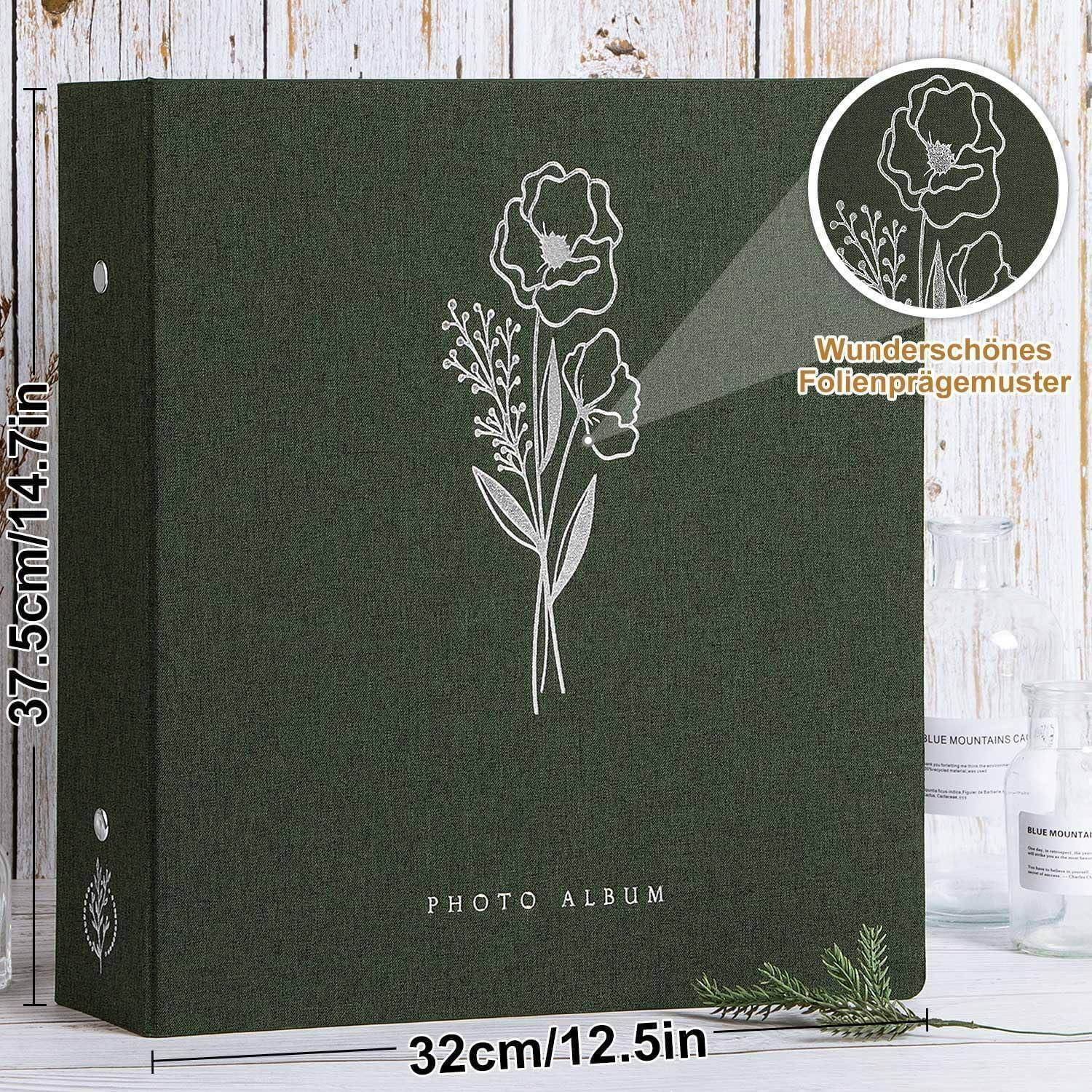 Fotoalbum Einsteckalbum 11x15 Leinen 1000 Taschen Grün