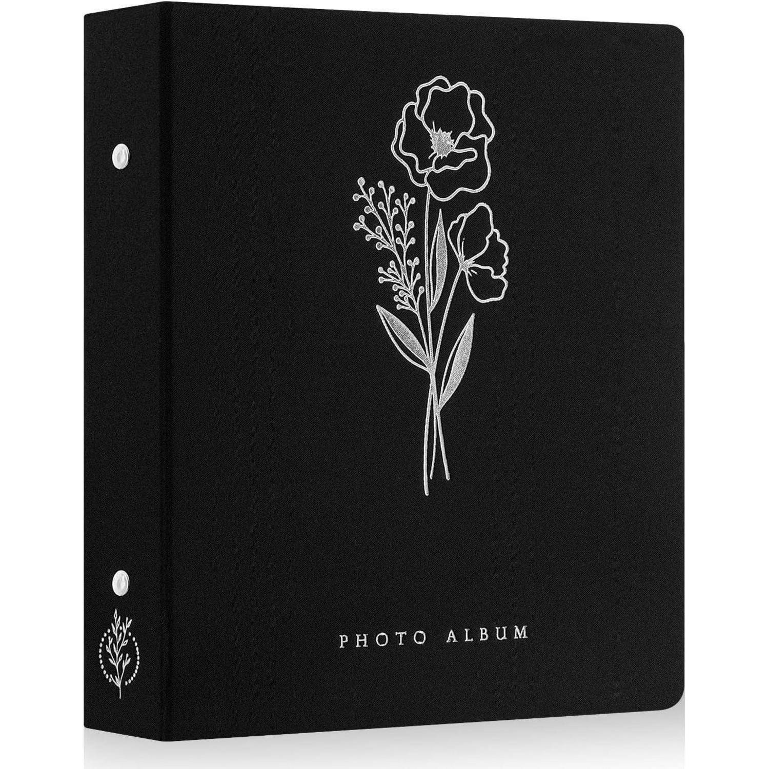 Fotoalbum Einsteckalbum 11x15 Leinen Hochformat 400 Taschen Schwarz