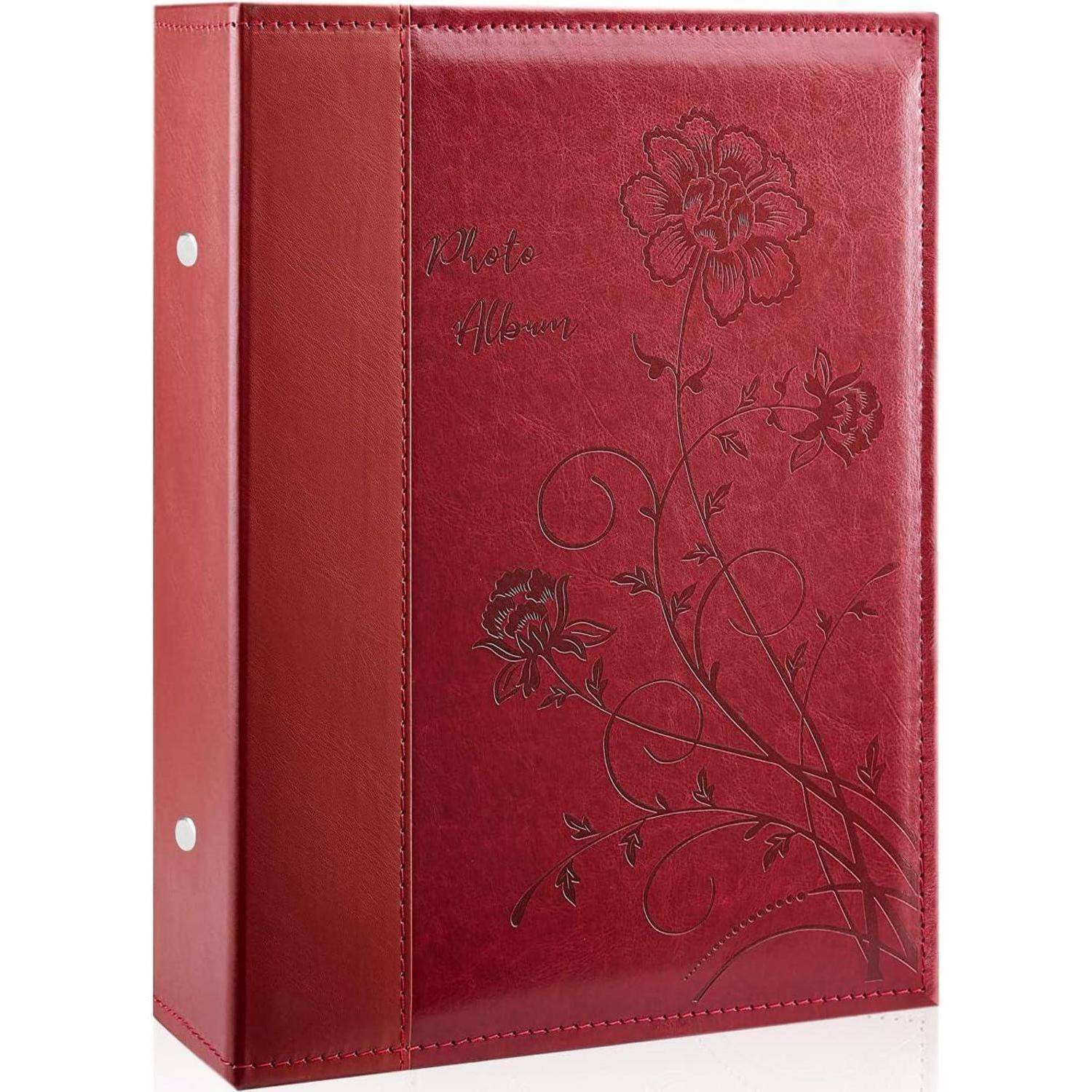 Fotoalbum 10x15 300 Fotos Slip in Leder Cover 300 Fotos Rot