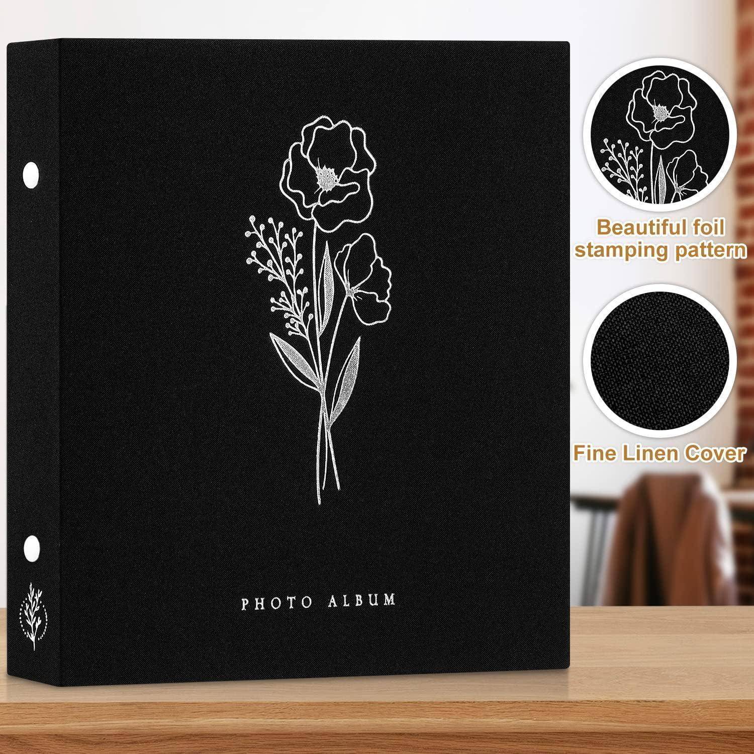 Fotoalbum Selbstklebend Scrapbook 33,5x32,8x6,2 cm, 80 Seiten Schwarz