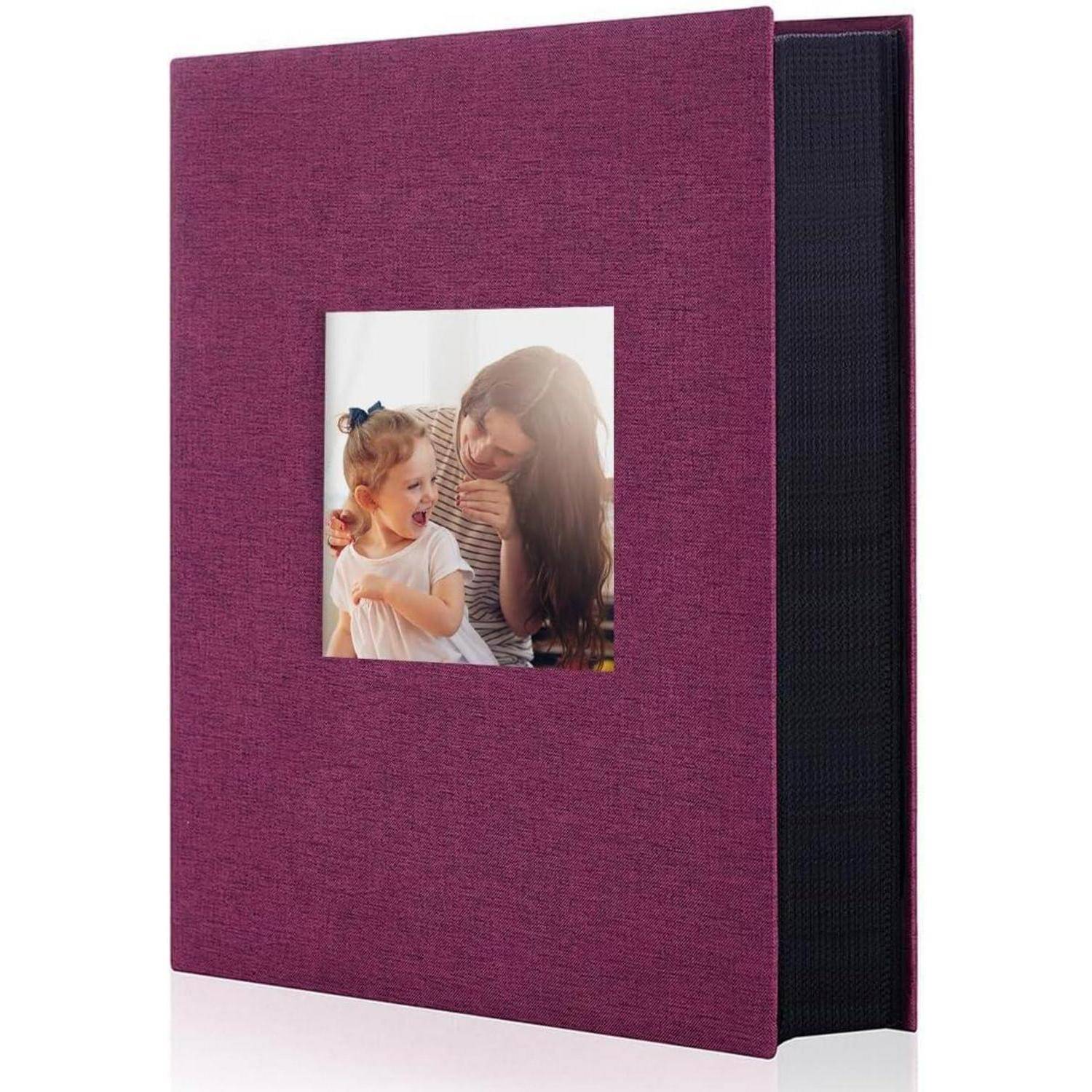 Fotoalbum 10x15 Leinen Slip in Hochzeitstag 300 Fotos Violett
