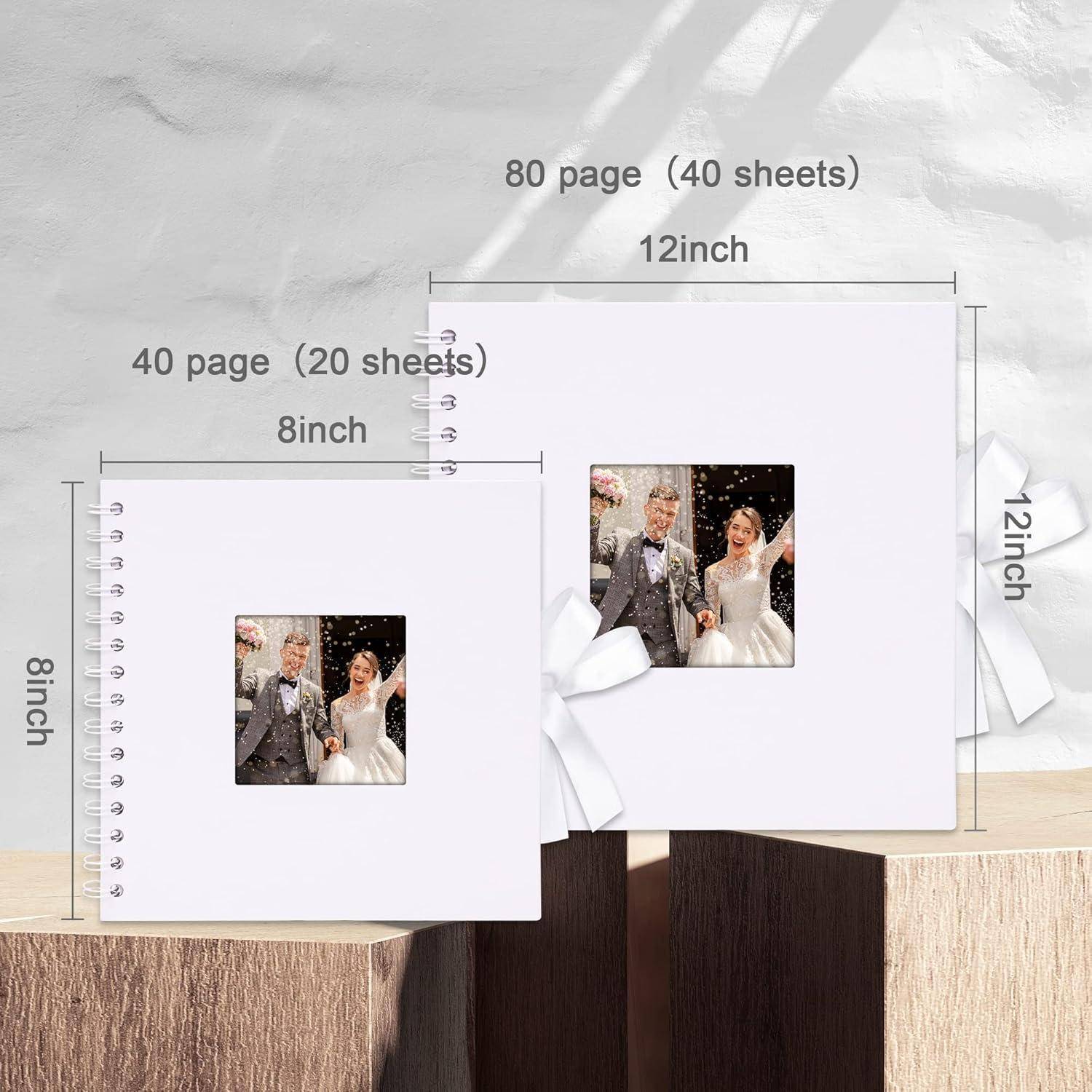 Fotoalbum Spiralalbum 20,5x20,5cm 40 Schwarze 10x15 Fotos Weiß-s