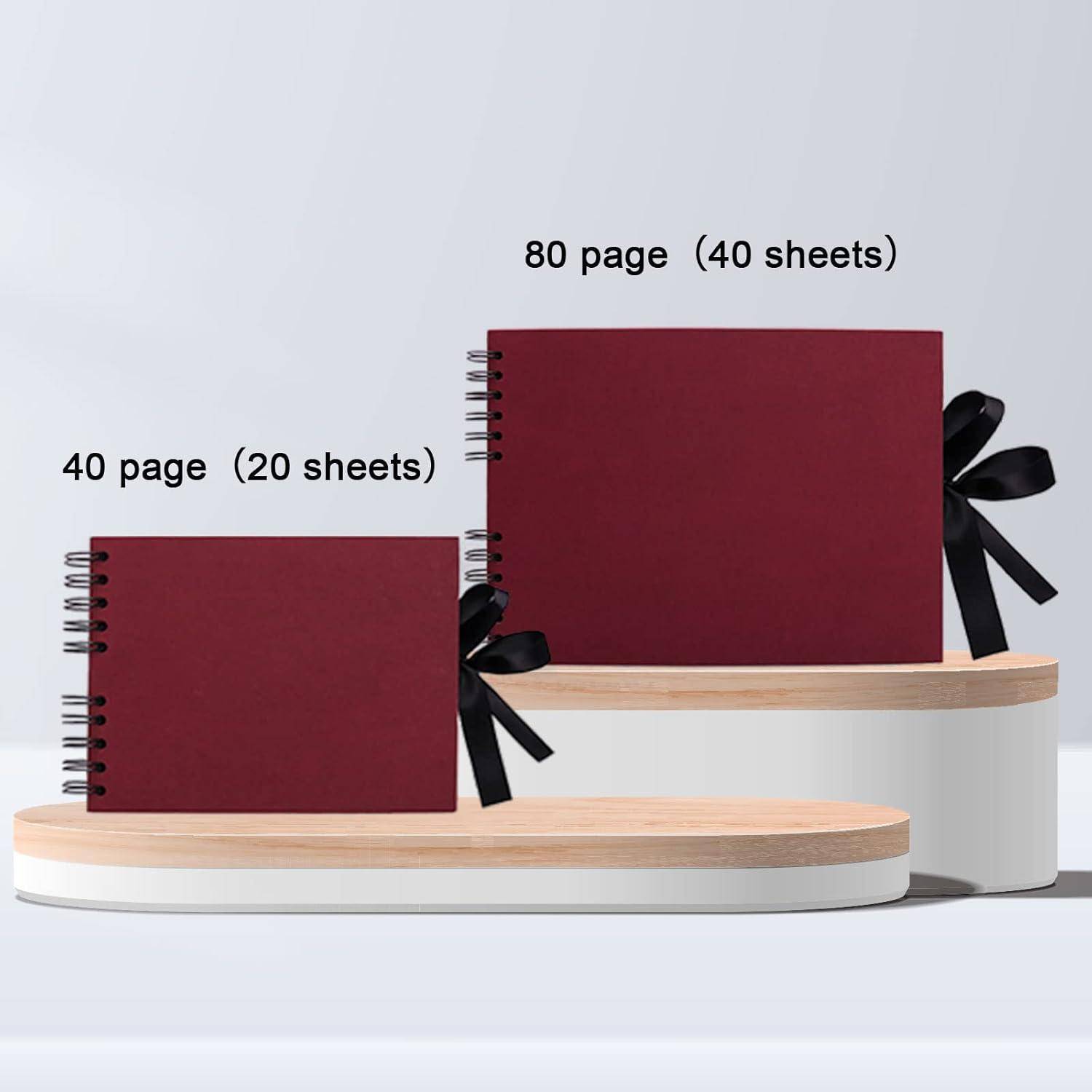 Fotoalbum Fotobuch DIY 40 Seiten Seidenband 80 10x15 24x17 cm Rot