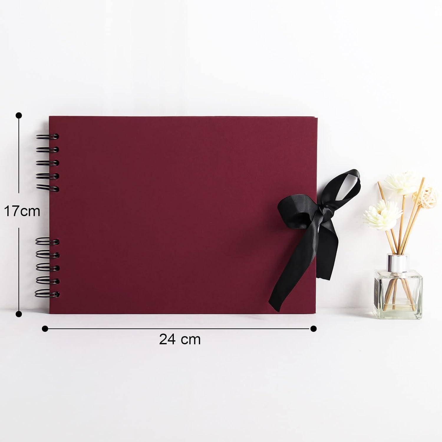 Fotoalbum Fotobuch DIY 40 Seiten Seidenband 80 10x15 24x17 cm Rot