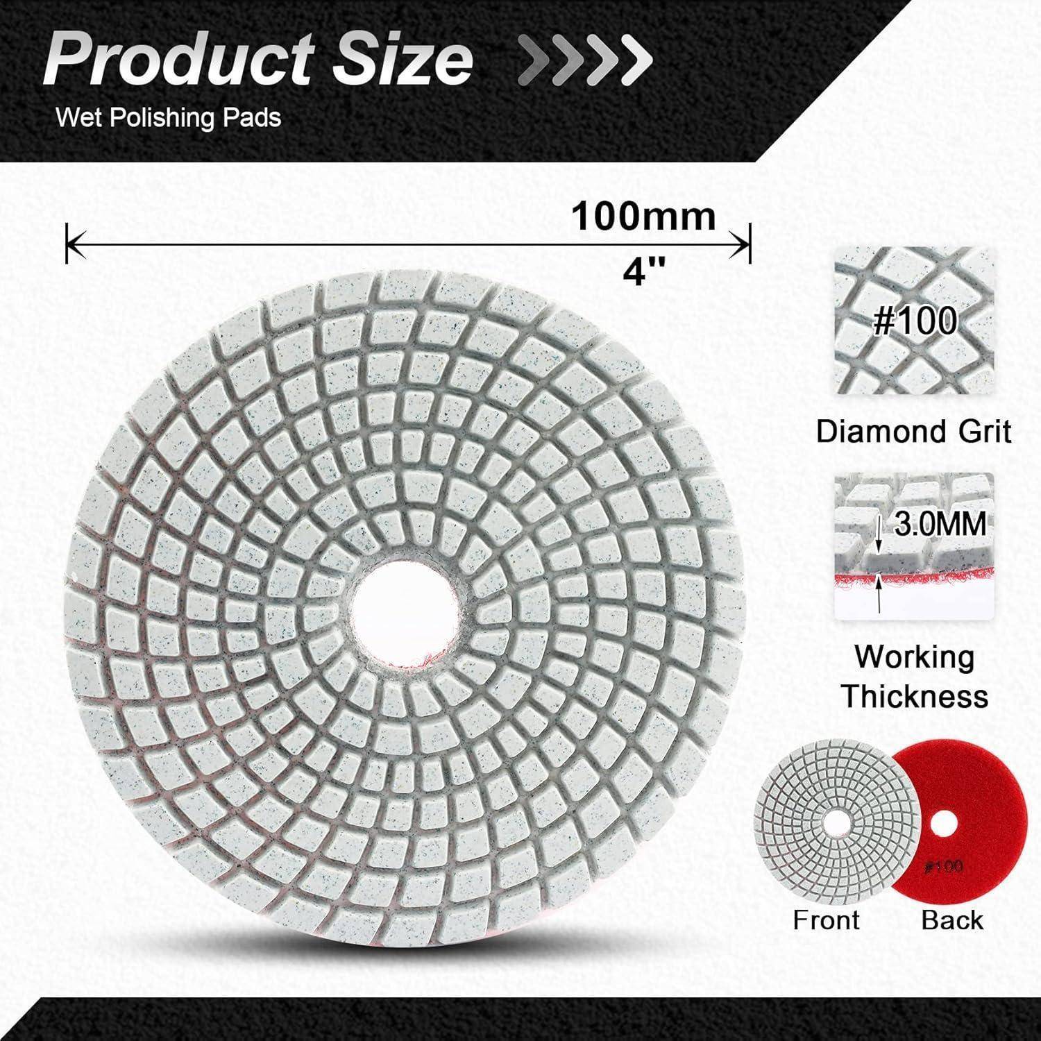Produktgröße: Nass-Polierpads, 100mm, 4