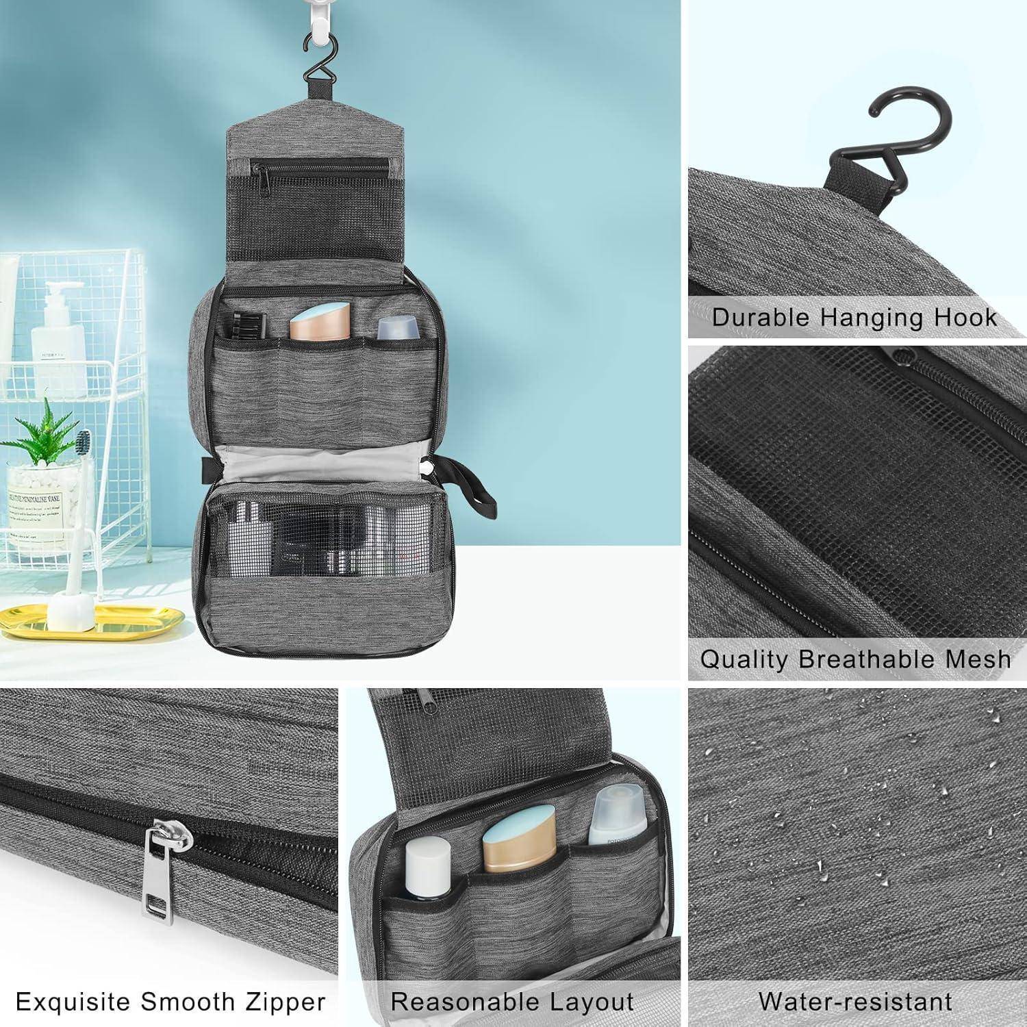 Kulturbeutel hängend wasserdicht Kosmetiktasche Grau S-24,3x7,6x13cm