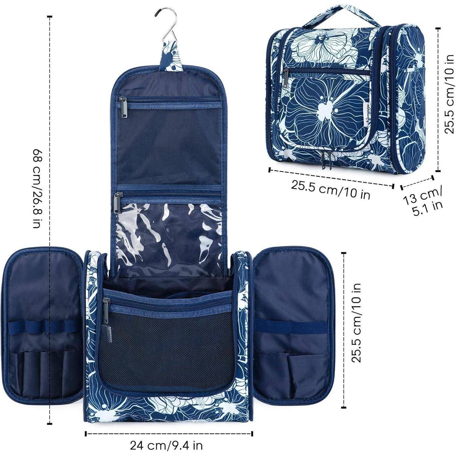 Kulturbeutel Damen Herren Aufhängen Kosmetiktasche A-blauer Lotos L