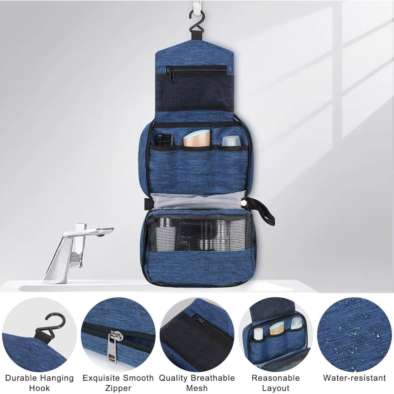 Kulturbeutel Hängend Damen Herren Reise Marineblau S-24,3x7,6x13cm