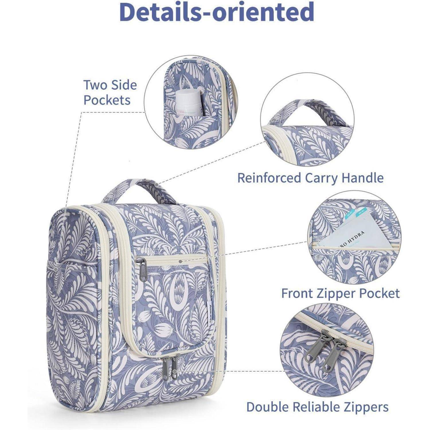Kulturbeutel Damen Herren Kinder Kosmetiktasche A-blaues Blatt S