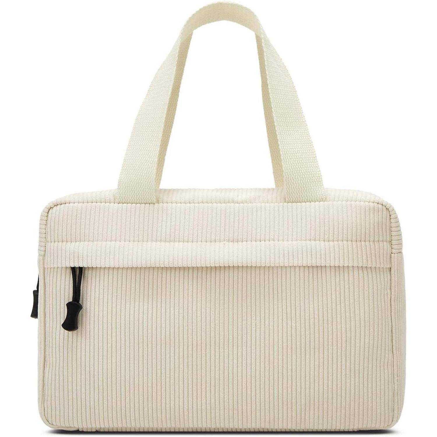 Kosmetiktasche Groß Cord Kulturtasche Damen Waschtasche Beige-2