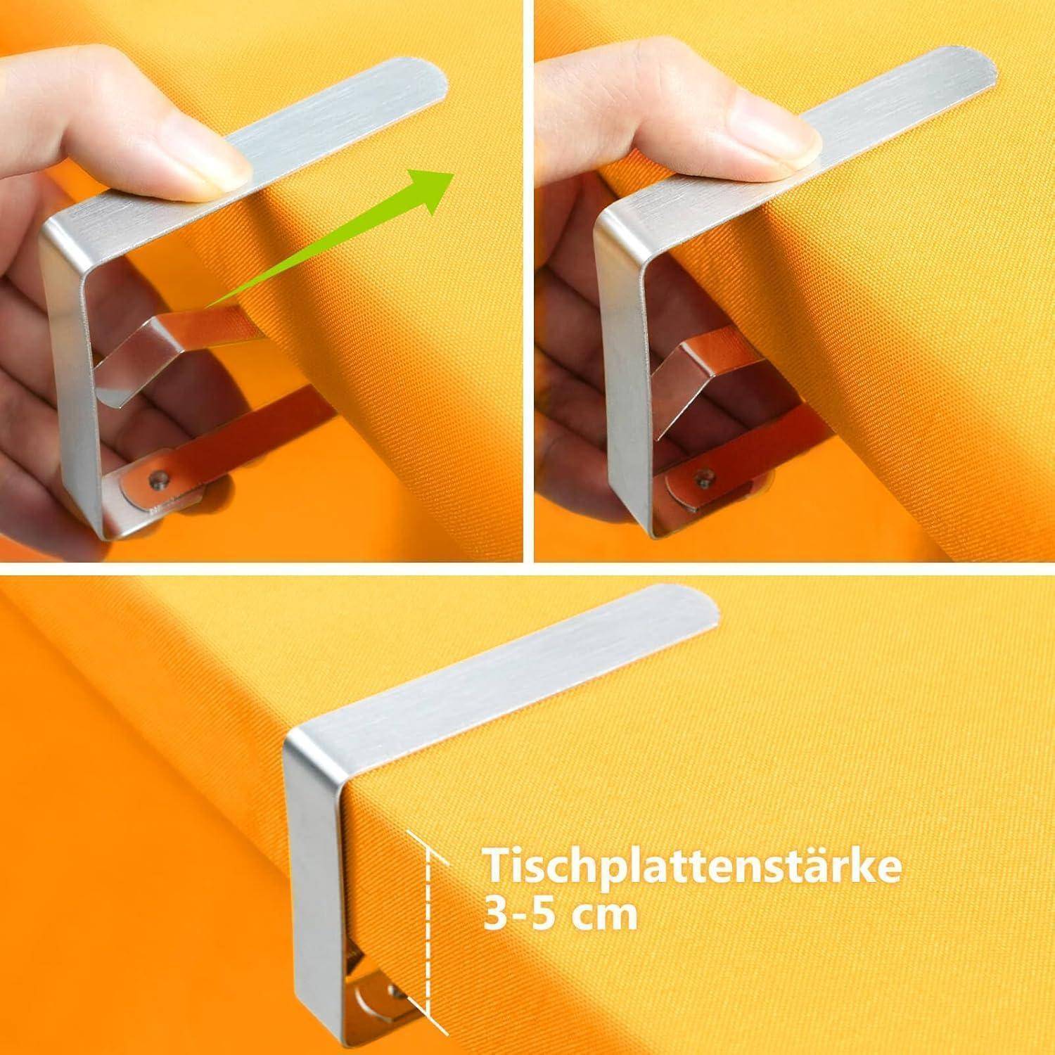 Tischtuchklammern Edelstahl Silber Tischplatten 3 5 cm Groß x 4 Stück