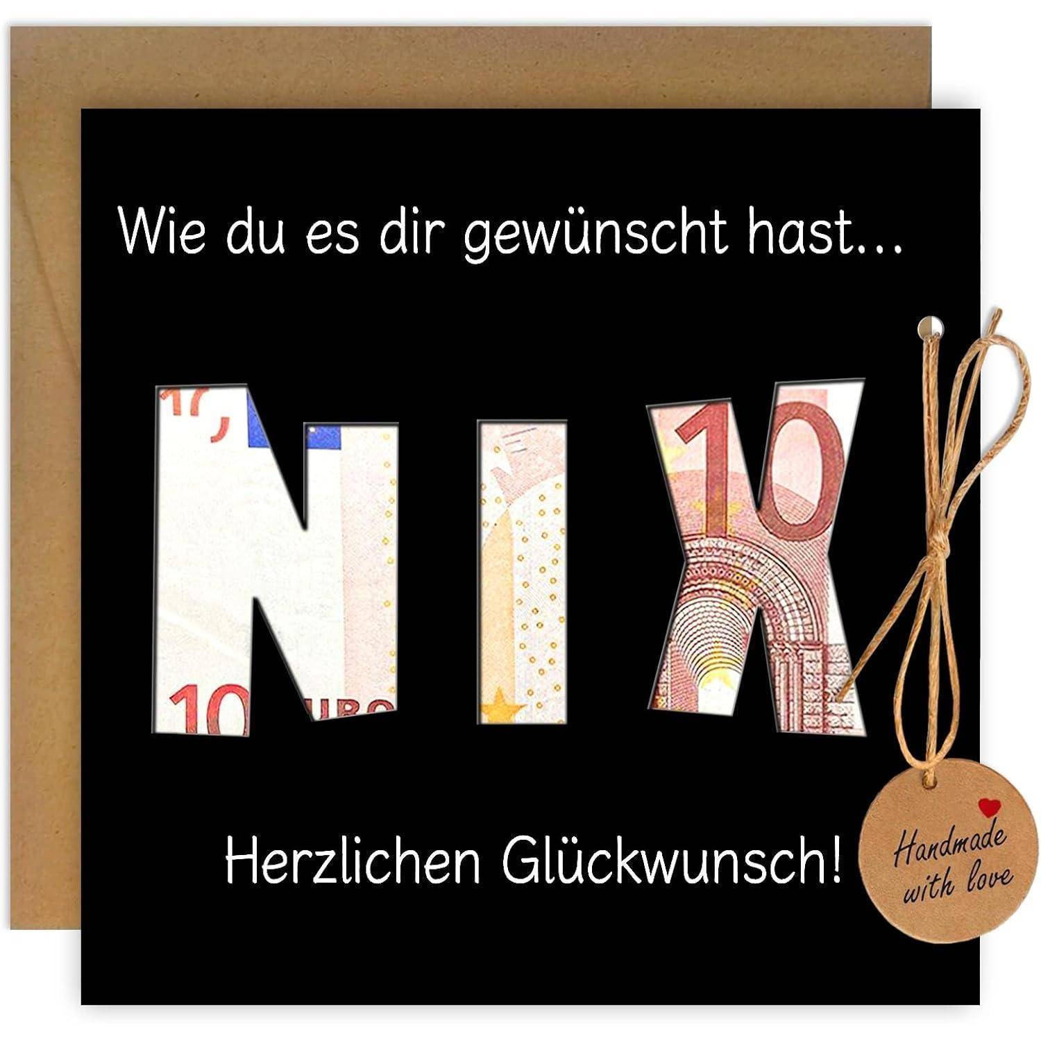Geldgeschenke Verpackung Geburtstagskarte Männer Frauen nix