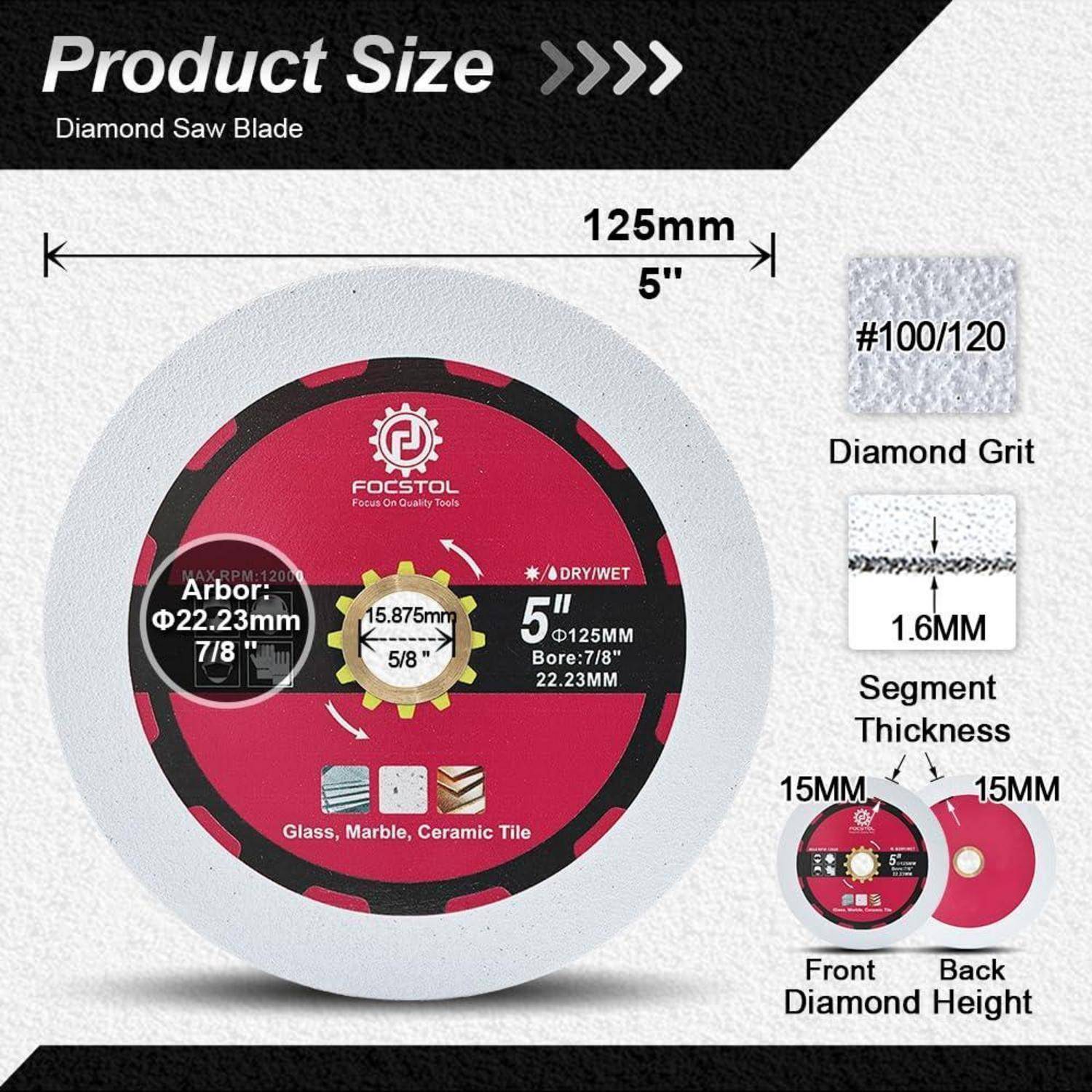 Trennscheibe Diamant Glas Schneiden Schleifen 3er Pack 125mm