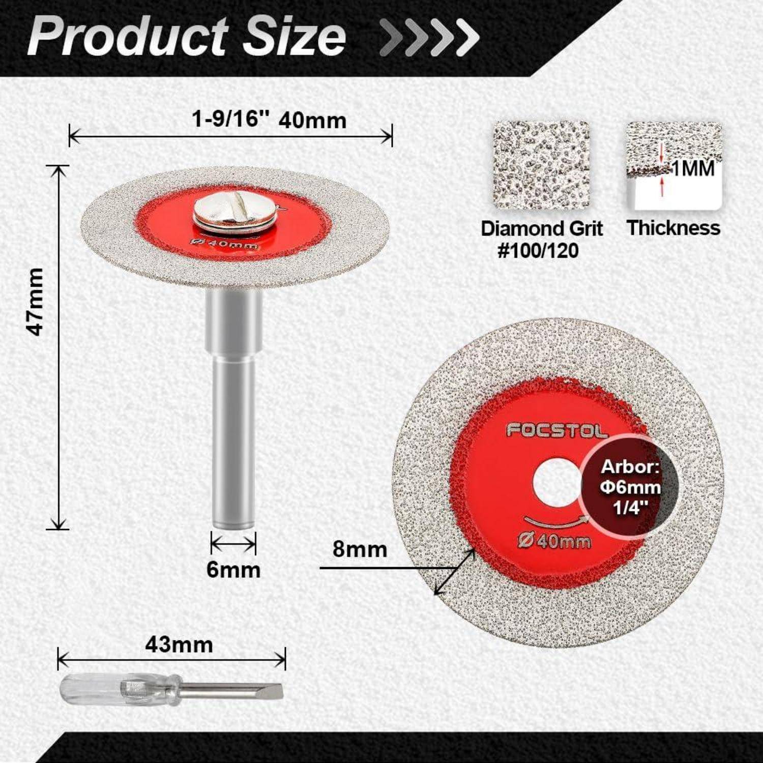 Diamant Trennscheibe 5 Stück Glas Fliesen Keramik Marmor 40mm