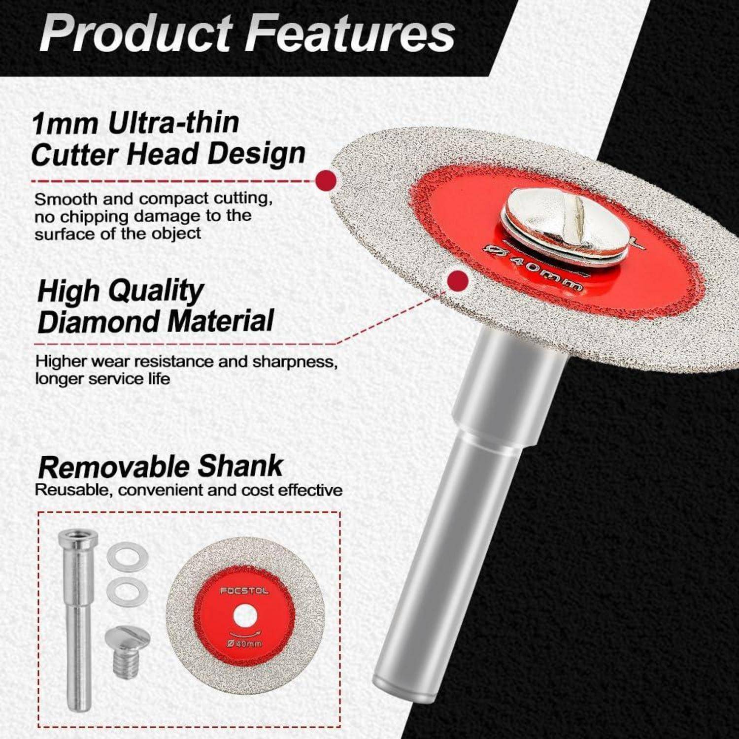 Diamant Trennscheibe 5 Stück Glas Fliesen Keramik Marmor 40mm