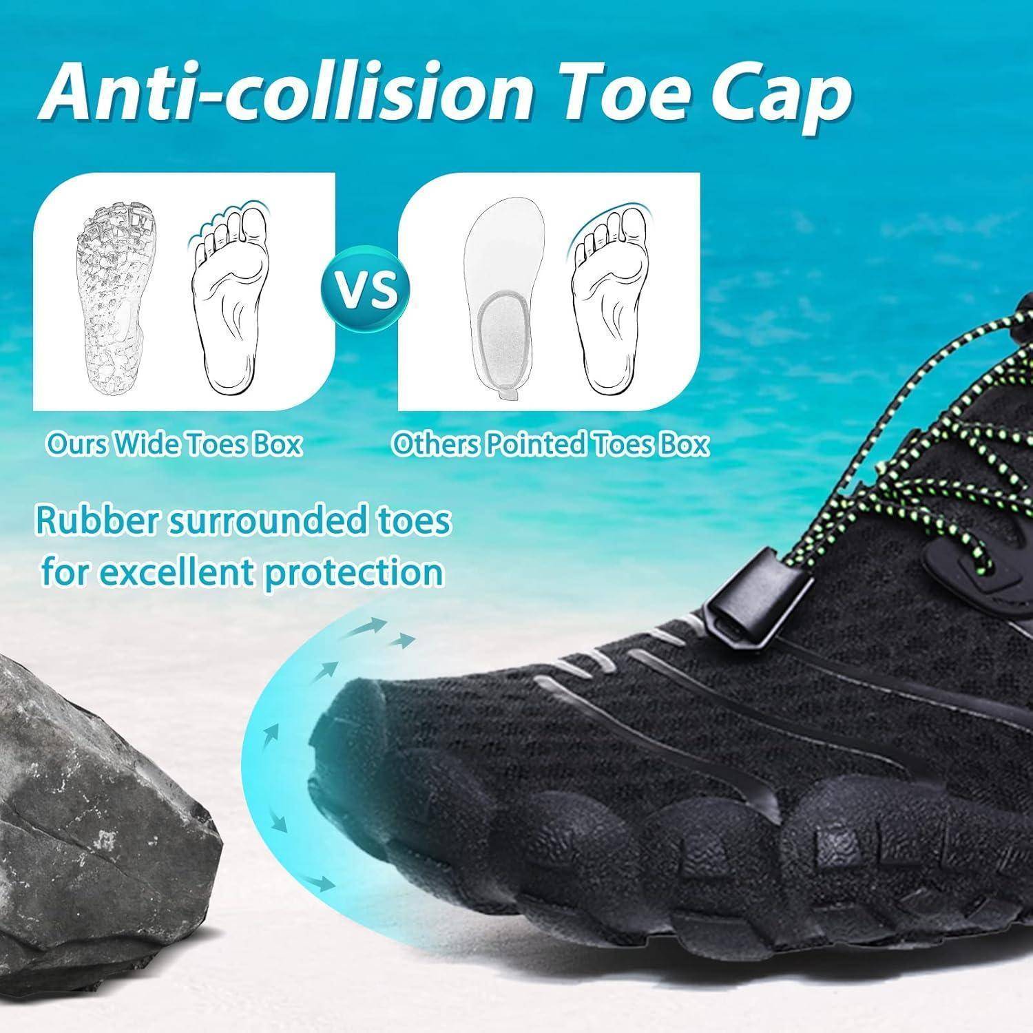 Wasserschuhe Strandschuhe Badeschuhe Schwimmschuhe 46 EU Schwarz
