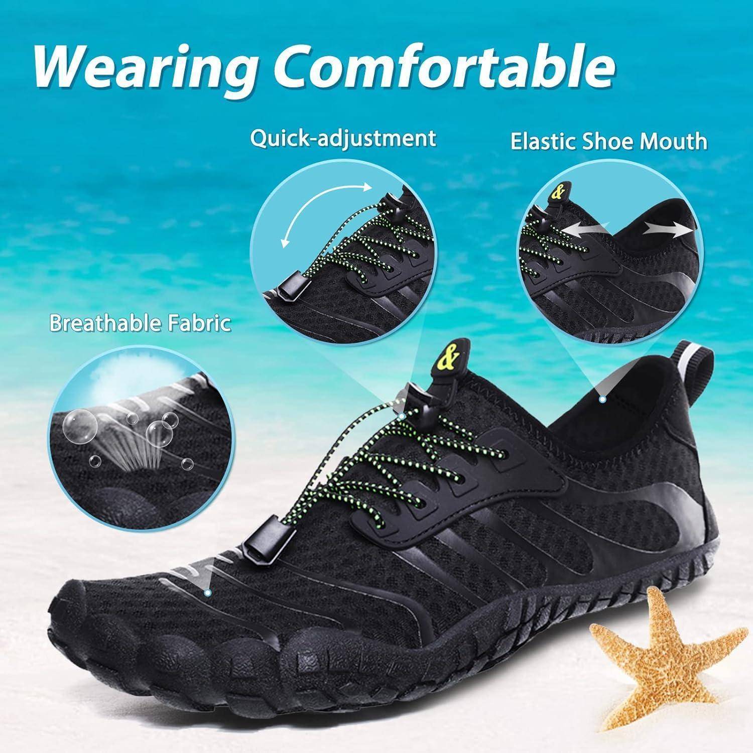 Wasserschuhe Badeschuhe Strandschuhe Schwimmschuhe 36 EU Schwarz