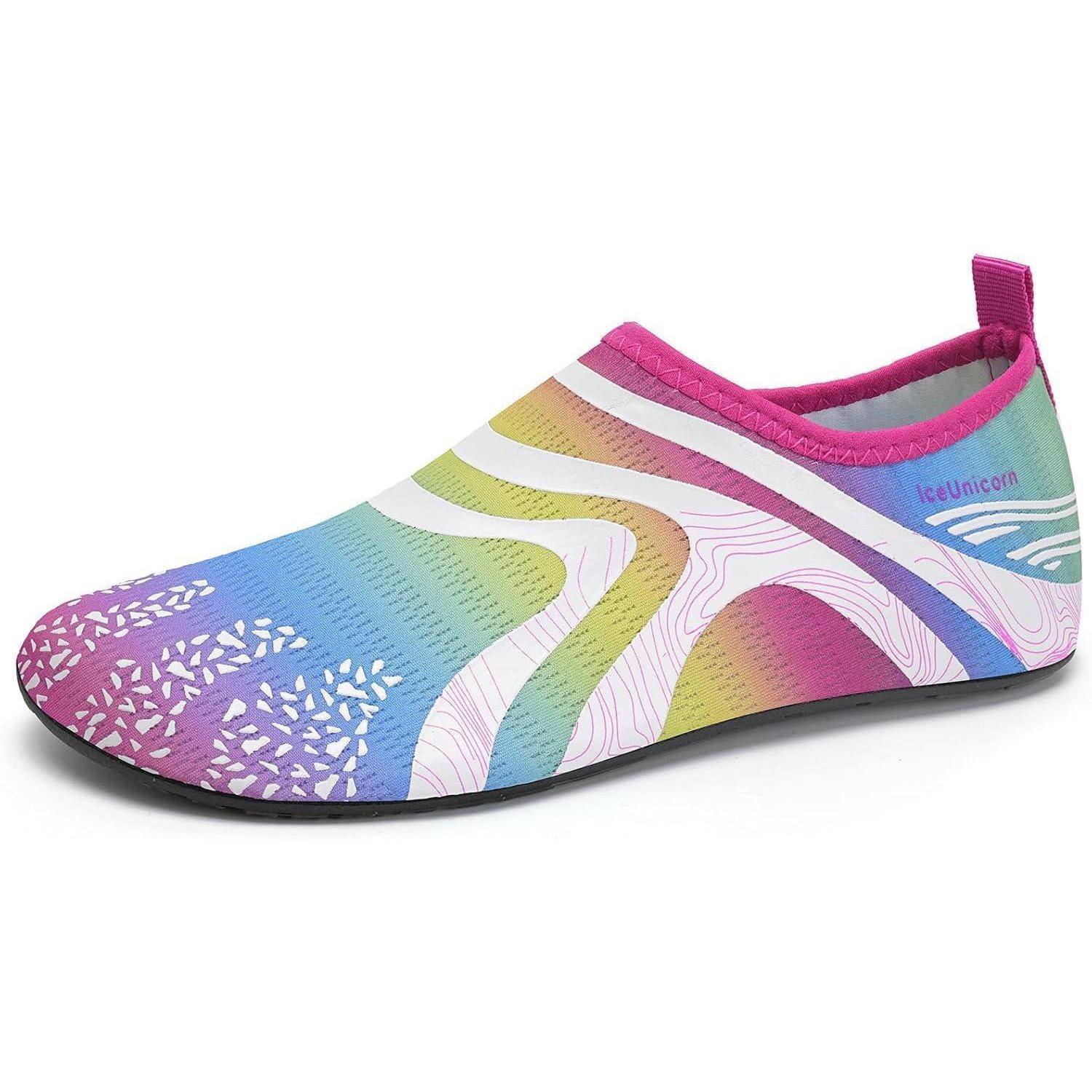Badeschuhe Damen Herren Aquaschuhe Schwimmschuhe 42 43 EU 342rainbow