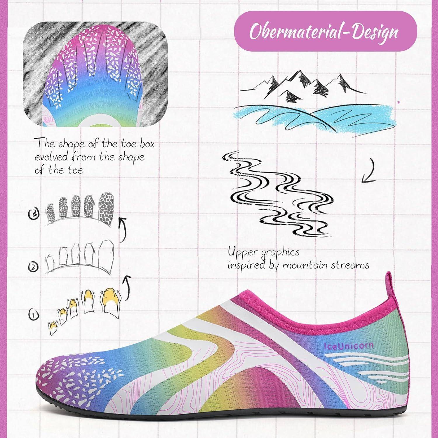 Badeschuhe Damen Herren Aquaschuhe Schwimmschuhe 42 43 EU 342rainbow