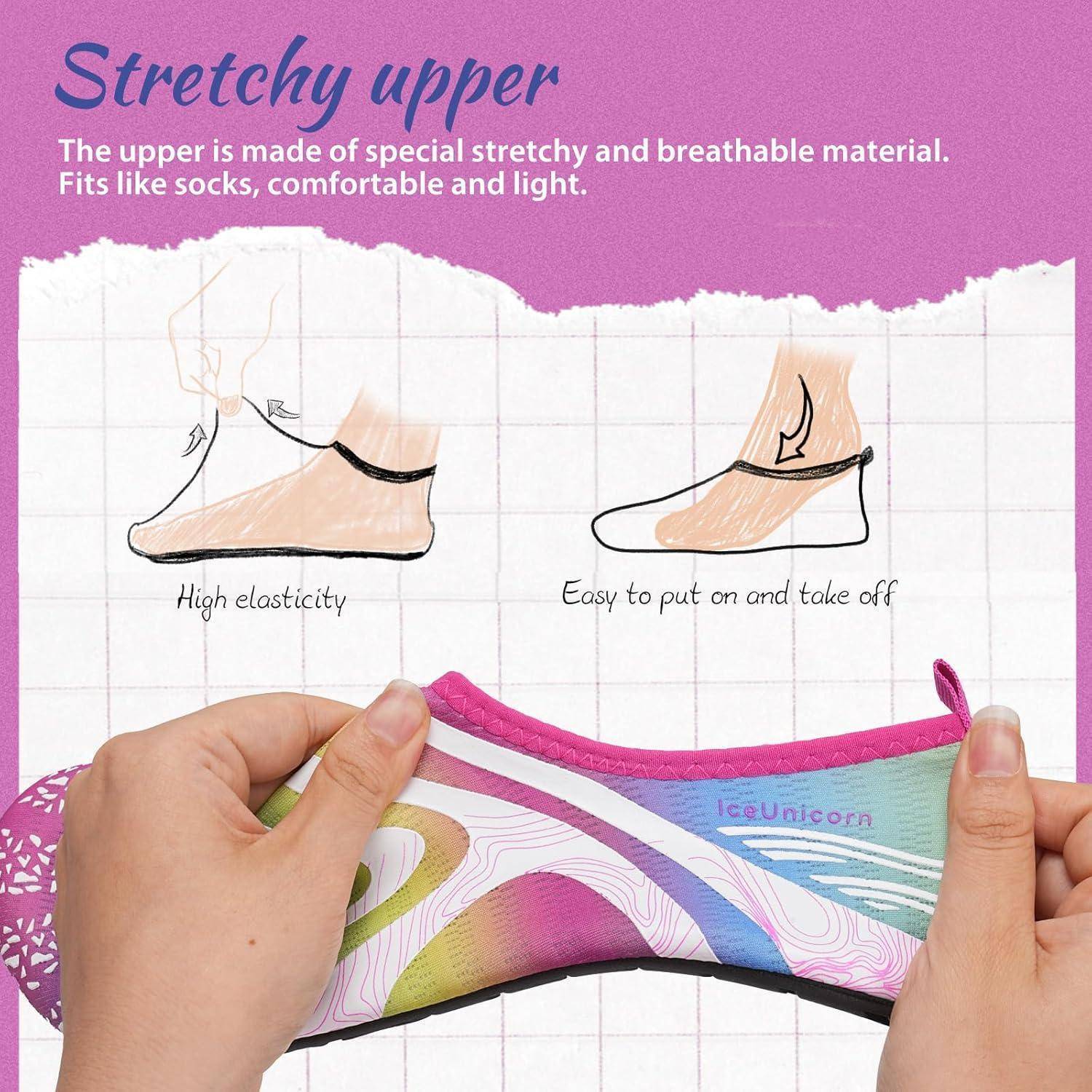 Badeschuhe Damen Herren Aquaschuhe Schwimmschuhe 42 43 EU 342rainbow