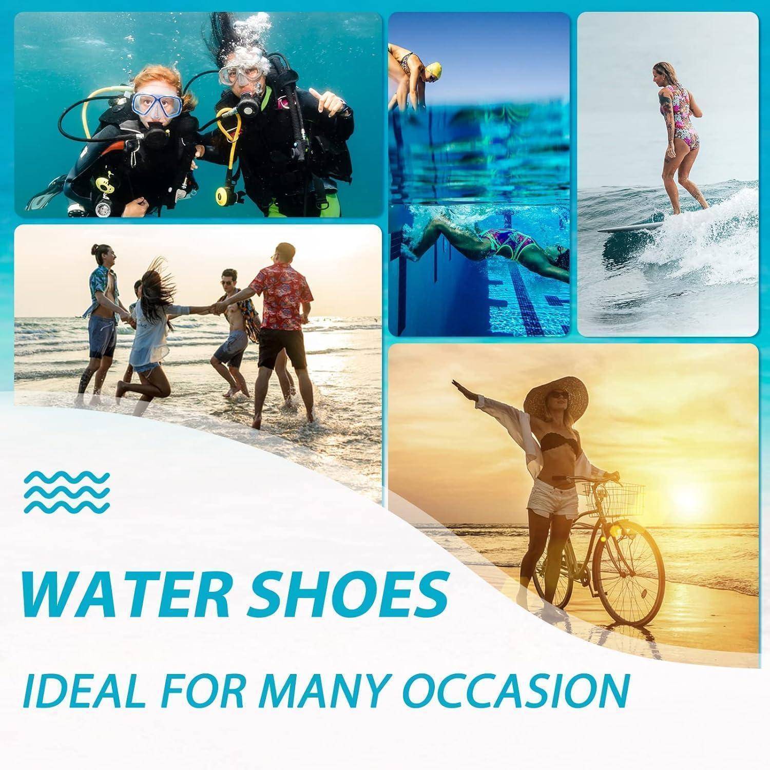 Wasserschuhe Badeschuhe Strandschuhe Unisex Drainagelöcher 42 EU Grau1