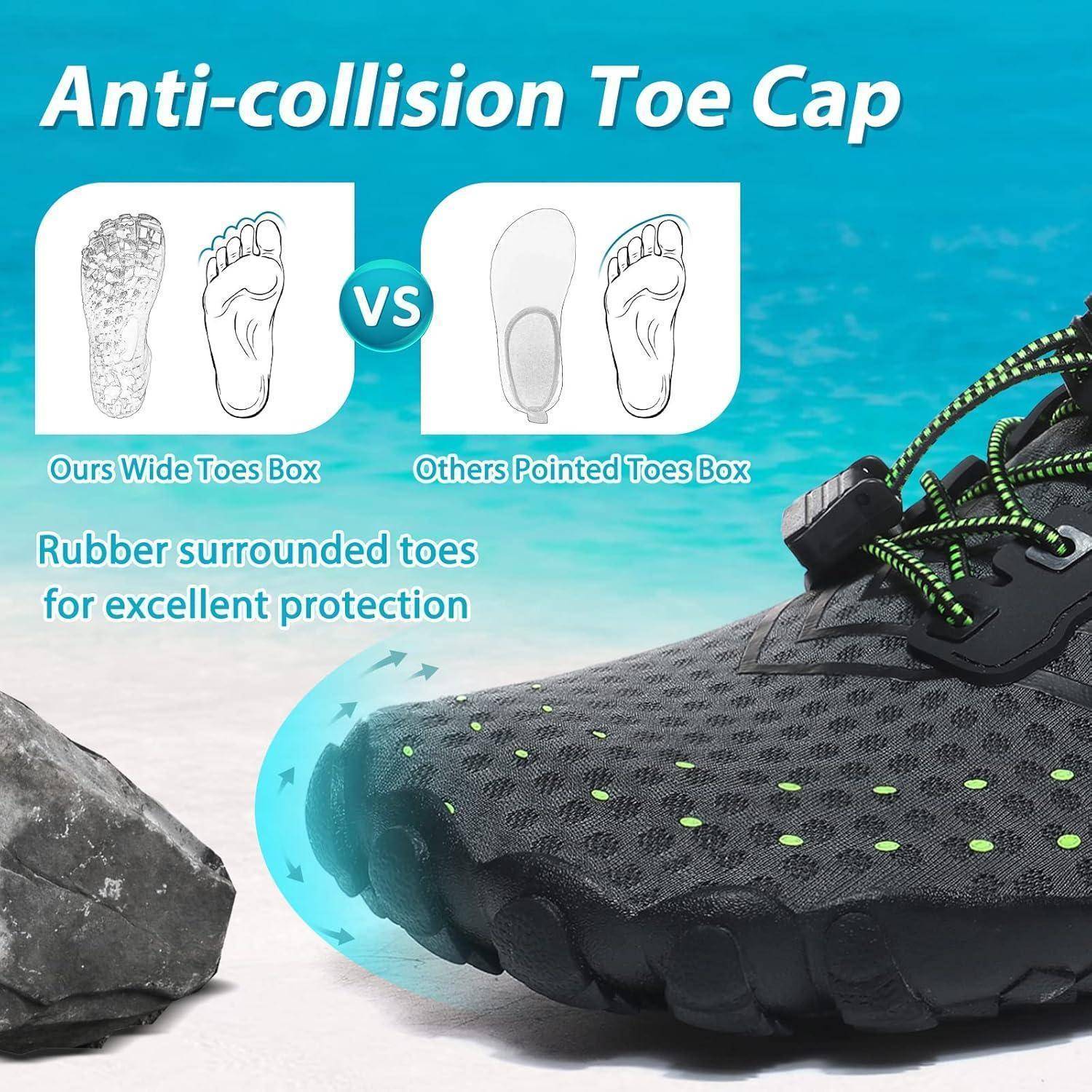 Wasserschuhe Badeschuhe Strandschuhe Unisex Drainagelöcher 42 EU Grau1