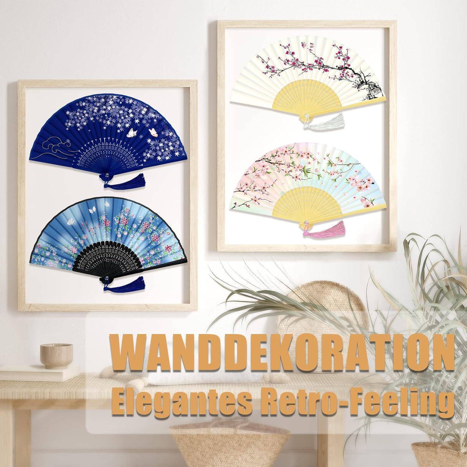 Handfächer Hochzeit 4er Pack Deko Party Fotografie Wanddeko Weiß