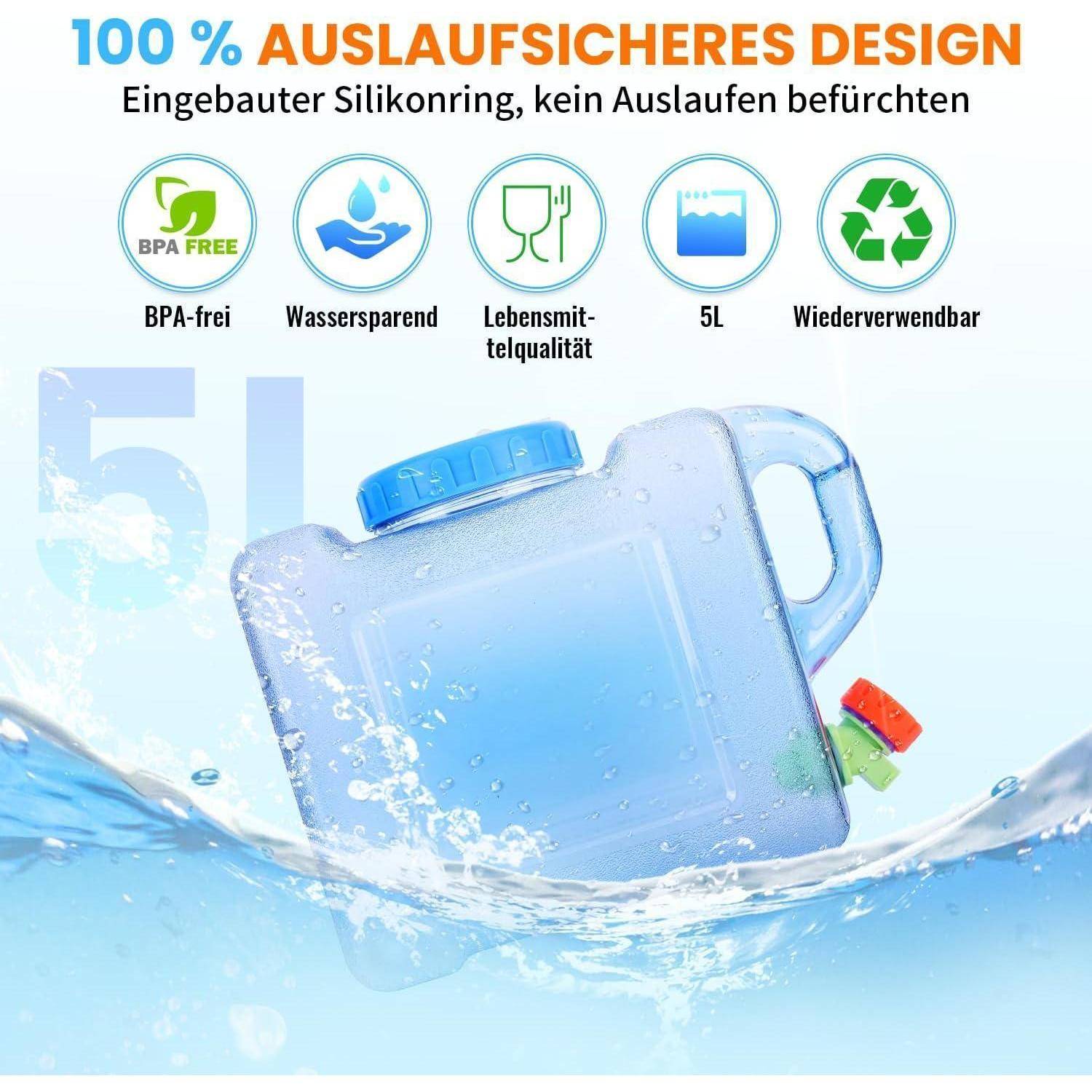 Wasserkanister 22L Trinkwasserkanister Hahn 5 l (normale Version)